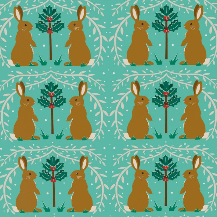 Festive Christmas Rabbit Wrapping Paper - Holiday Gift Wrap for Presents, Parties & DIY Crafts - Perfect for Xmas, Birthdays & Special Occasions