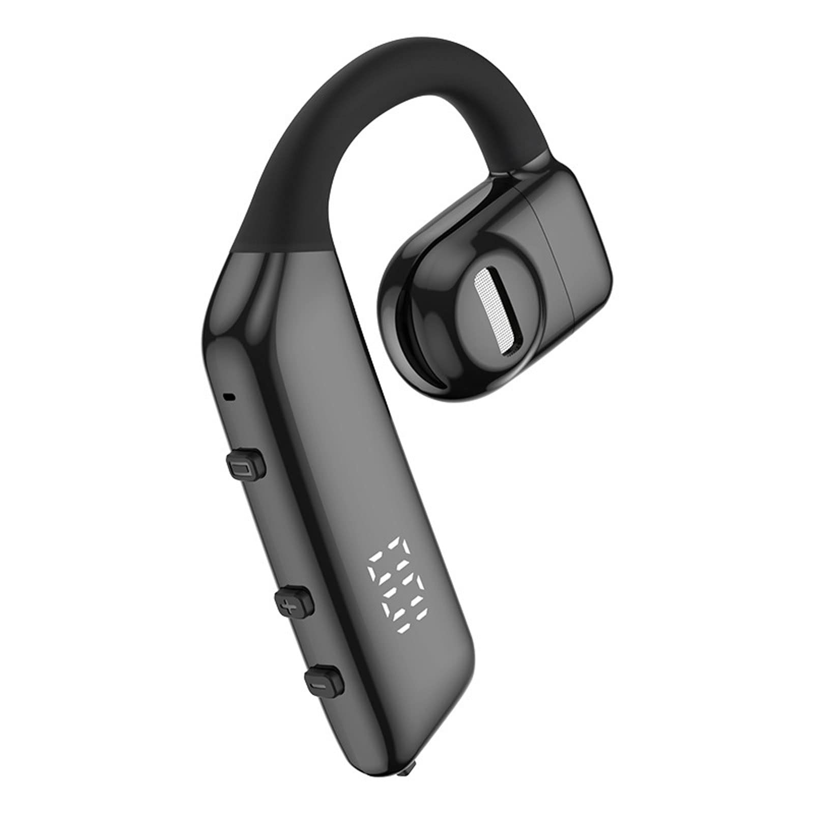 Open Ear Wireless Bluetooth Bone Conduction Headphones with Mic - Single Ear Headset for Workout, Running & Cycling - Sweatproof & Comfortable (Black)