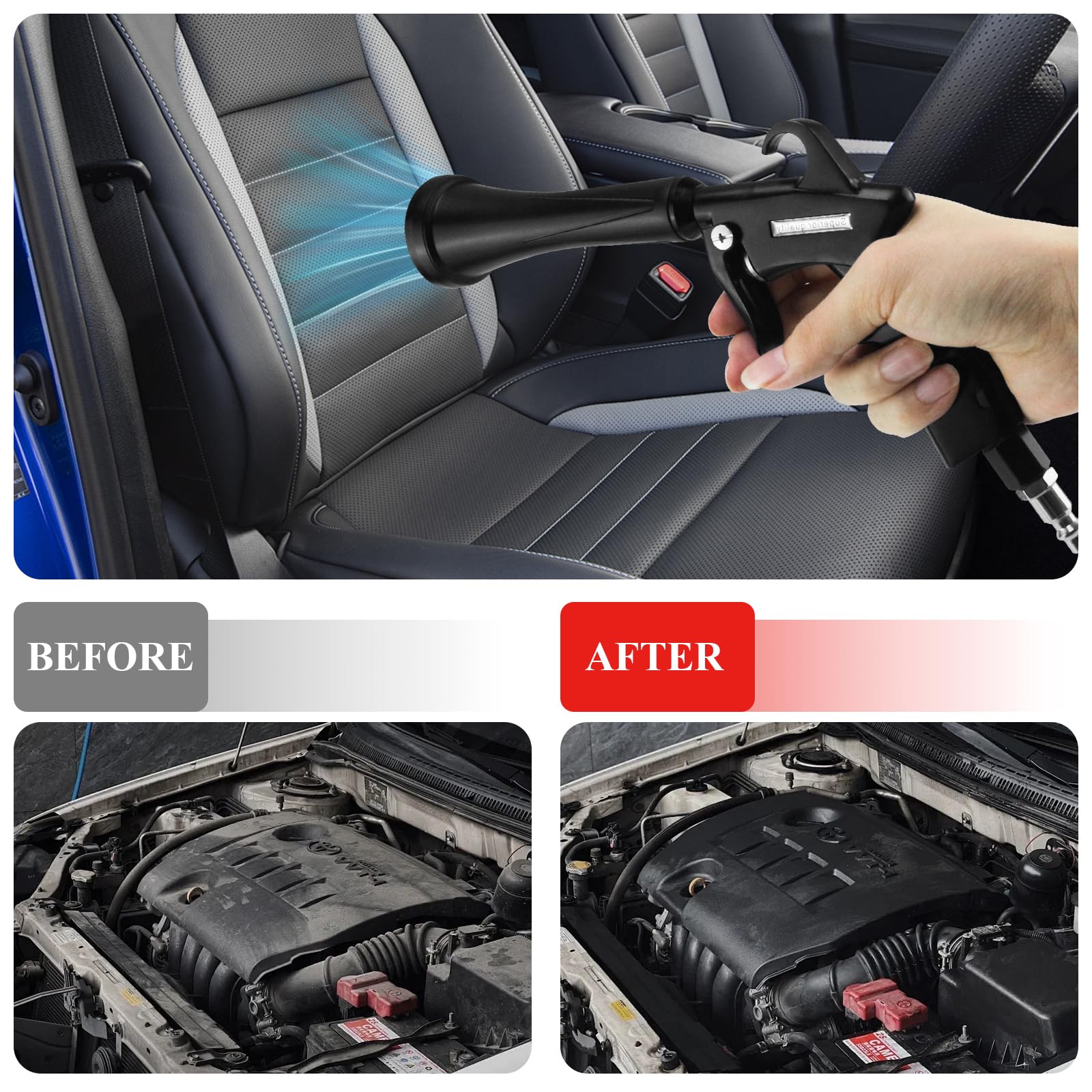 Tornado Air Cleaning Gun with Rubber Guard & Brass Adjustable Nozzle - Pneumatic Compressor Tool for Dust Removal, Car Detailing, Workshop Cleaning | Heavy-Duty Air Blow Gun for Automotive, Industrial & Home Use