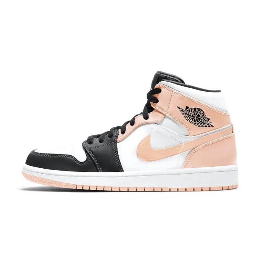 Air Jordan 1 Mid Sneakers - White Crimson Tint & Arctic Orange Colorway | Men's Basketball Shoes for Casual Wear & Street Style Fashion