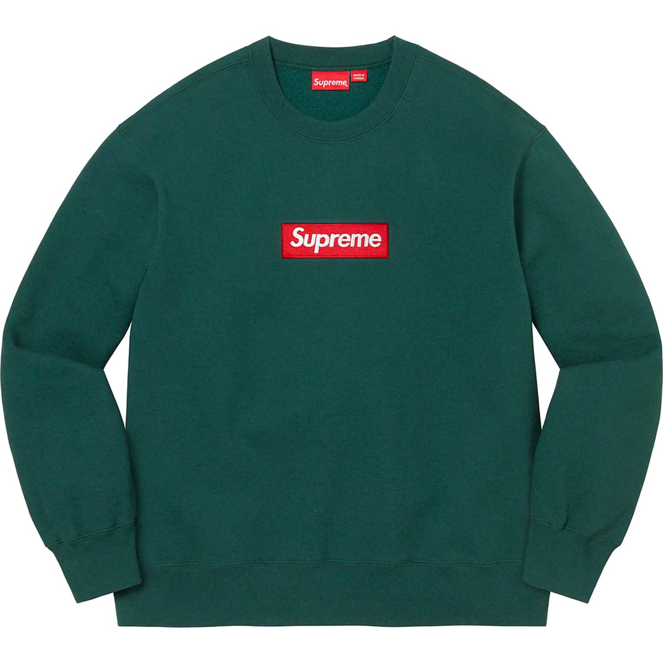 Supreme Box Logo Crewneck Sweatshirt - Dark Pine Green | Streetwear Fashion for Men & Women | Perfect for Casual Wear & Urban Style