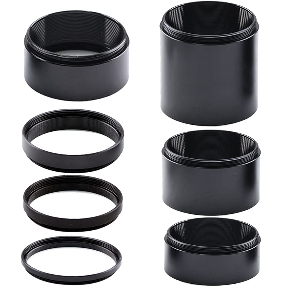 Starboosa Telescope T2-Extension Tube Kit for SLR Cameras & Eyepieces - 7 Sizes (3mm,5mm,7mm,15mm,20mm,30mm,55mm) - M42x0.75 Thread Both Sides - Enhanced Compatibility for Astrophotography & Macro Photography
