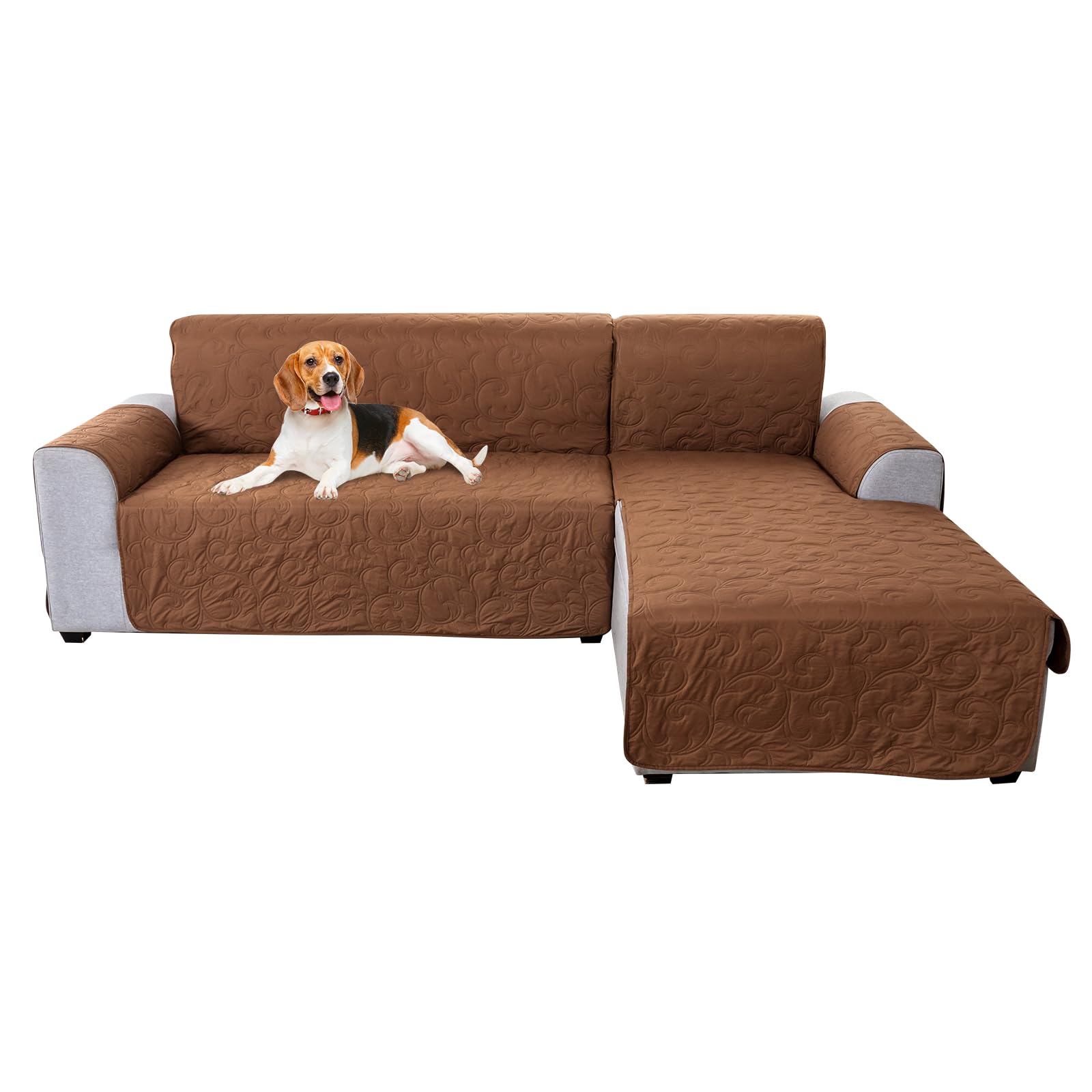 L-Shaped Sectional Couch Cover for Dogs & Cats - Reversible Sofa Slipcover Protector Against Pet Scratches & Hair | Perfect for Pet Owners & Furniture Protection in Living Rooms, Family Rooms & Home Theaters
