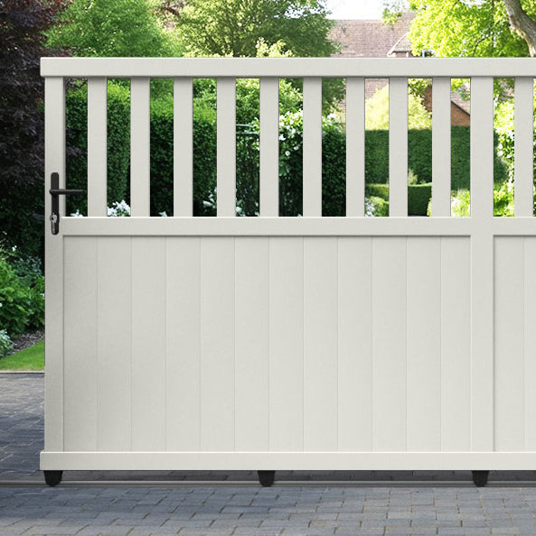 Bramble Aluminum Sliding Straight Top Driveway Gate - Heavy Duty Security Gate for Residential & Commercial Use - Perfect for Driveways, Farms, and Industrial Properties