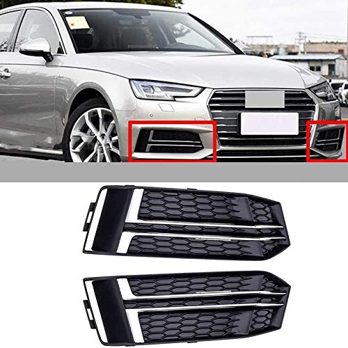 Audi A4 B9 S-LINE 2016-2018 Honeycomb Mesh Fog Light Grille Cover - 1 Pair Black Hexagon Front Bumper Fog Light Grill Replacement | Perfect for Off-Roading & Night Driving