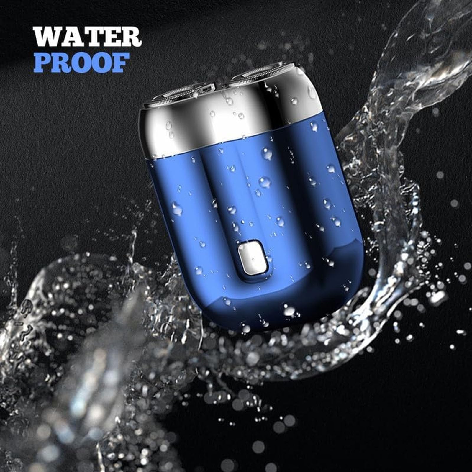 Jacooba Mini Dual-Head Electric Shaver - Portable Waterproof Travel Shaver with Double-Ring Magnetic Cutter for Men - Silver | Perfect for Home, Travel & Gym Use