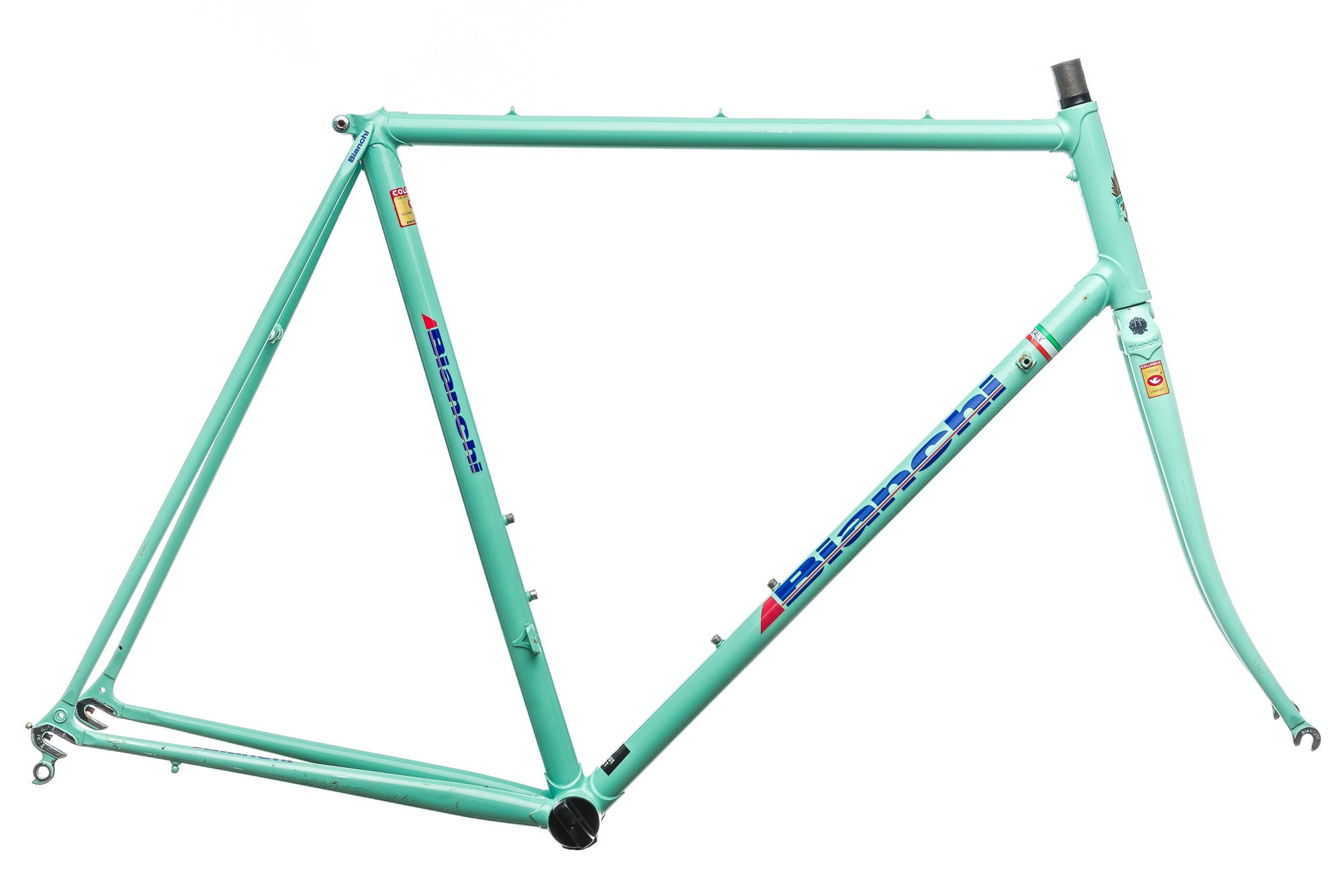 Bianchi Mondiale 57cm Road Bike Frameset - Vintage 1990 Steel Frame for Cycling Enthusiasts | Perfect for Urban Commuting & Classic Bike Restoration Projects