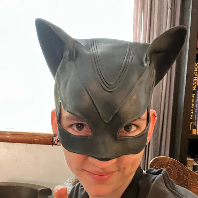 Sexy Catwoman Selina Kyle Latex Mask - Superhero Halloween Cosplay Costume Accessory for Parties & Comic Conventions