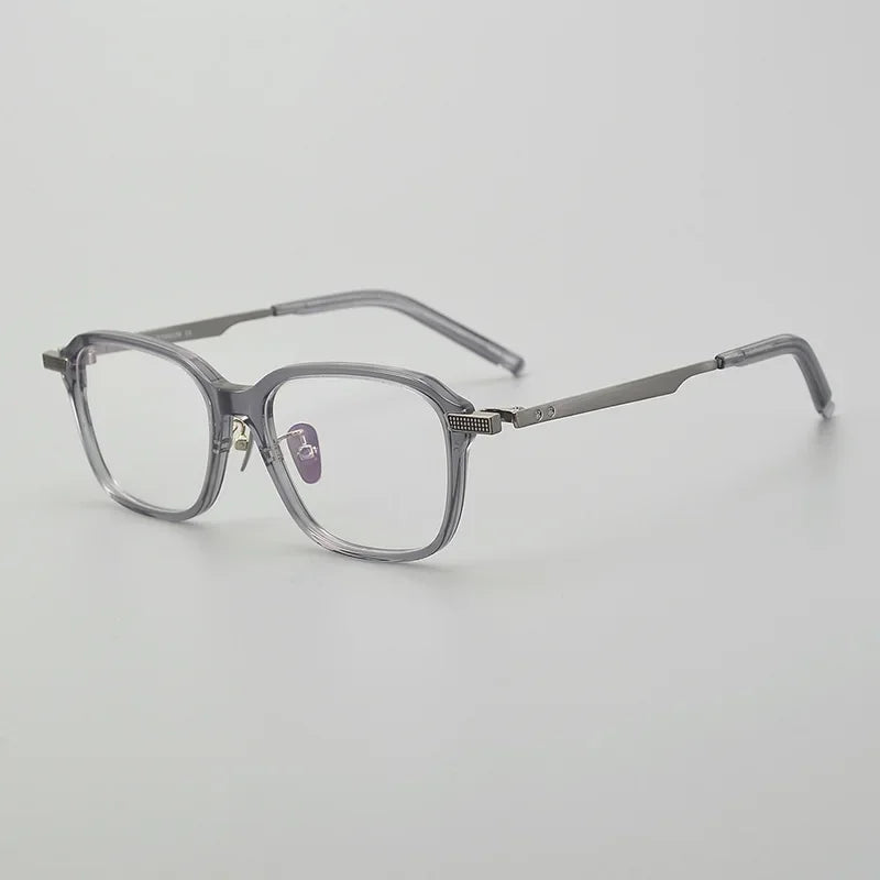 Unisex Full Rim Square Acetate Titanium Eyeglasses - Lightweight & Durable Frame for Men & Women - Perfect for Reading, Work & Everyday Use
