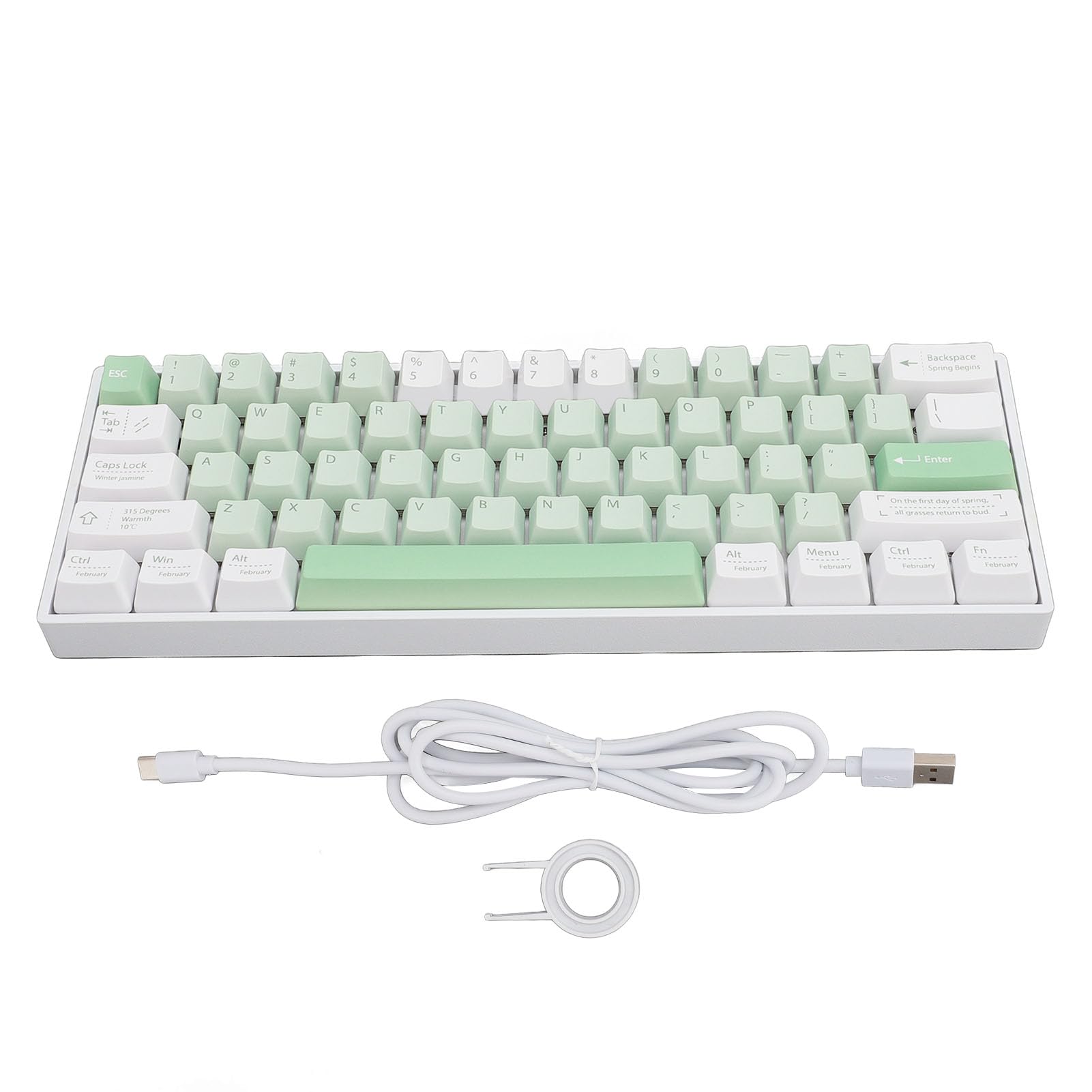 Vikye 61-Key Mechanical Gaming Keyboard - RGB Backlit, Hot-Swappable Red Switch, 3 Modes (Wired/Bluetooth/2.4G) for Windows PC & Laptop - Perfect for Gaming, Typing & Office Work