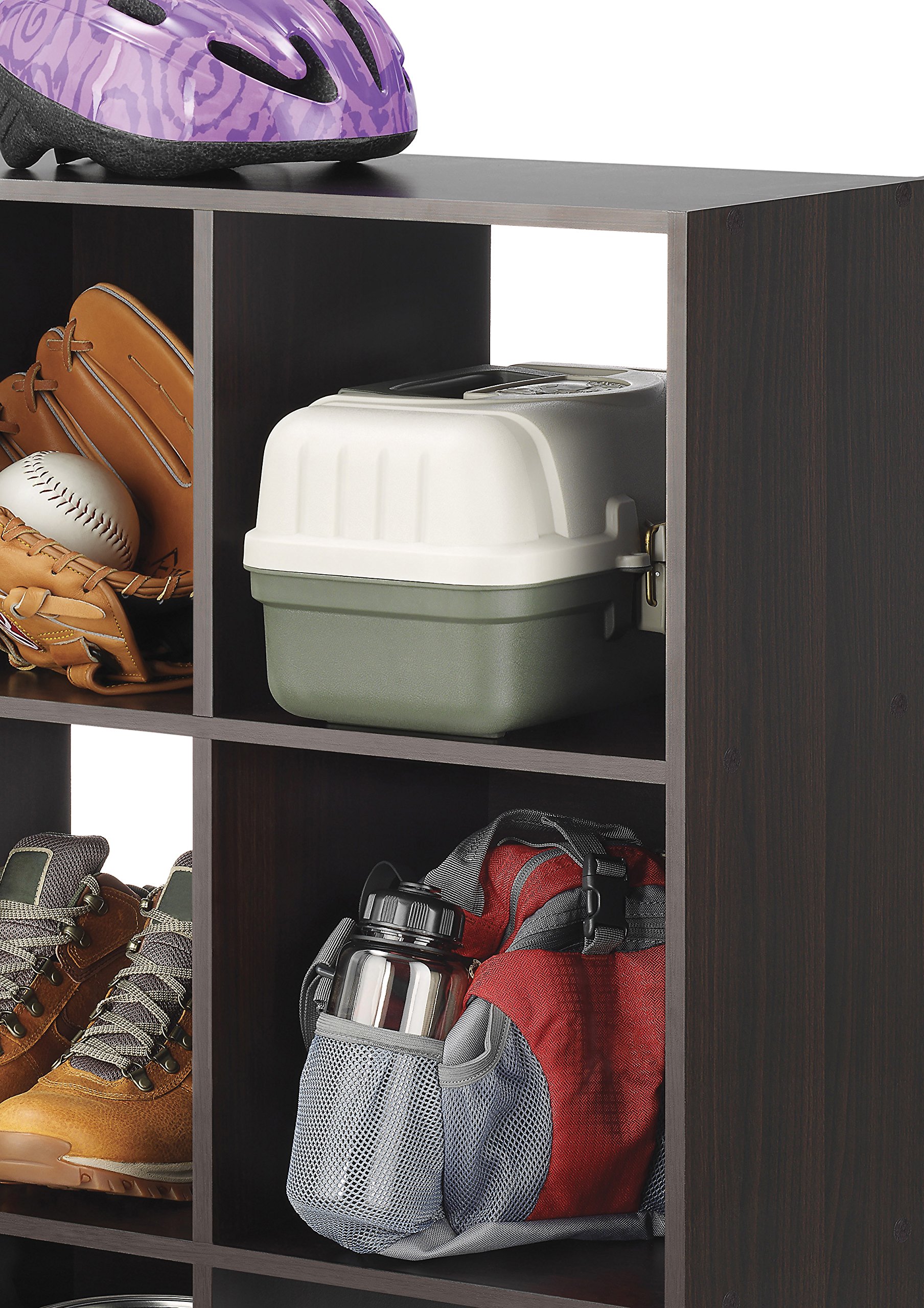 Whitmor 9 Cube Storage Organizer Shelf - Espresso Finish, Closet & Home Organization for Bedroom, Living Room, Office - Perfect for Storing Toys, Books, Shoes & Decor