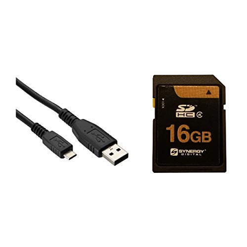 Synergy Digital Camera Accessory Kit - USB Cable & 16GB SD Card for Polaroid Pop - Perfect for Travel & Instant Photography