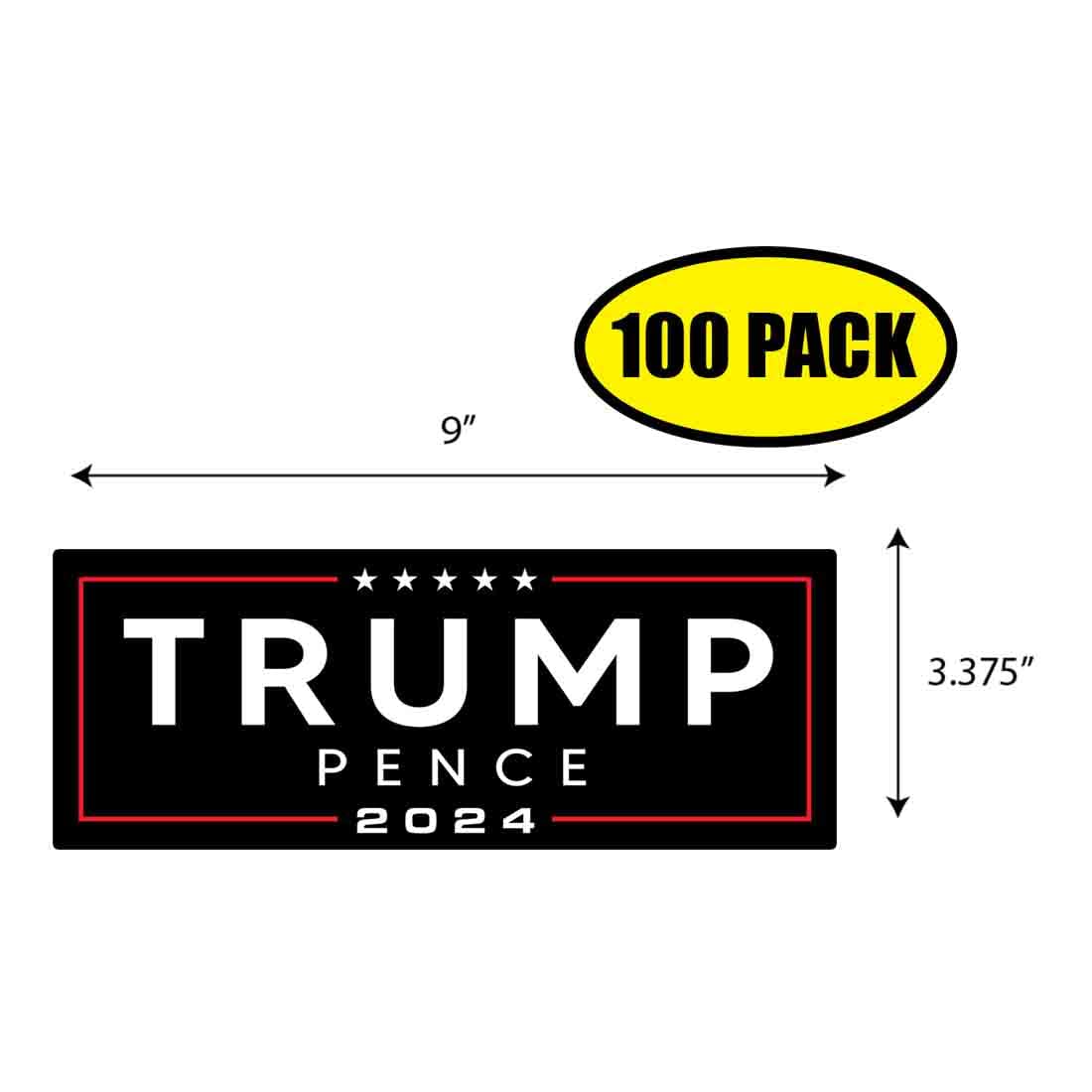 Trump Pence 2024 Bumper Sticker Decal (3.37