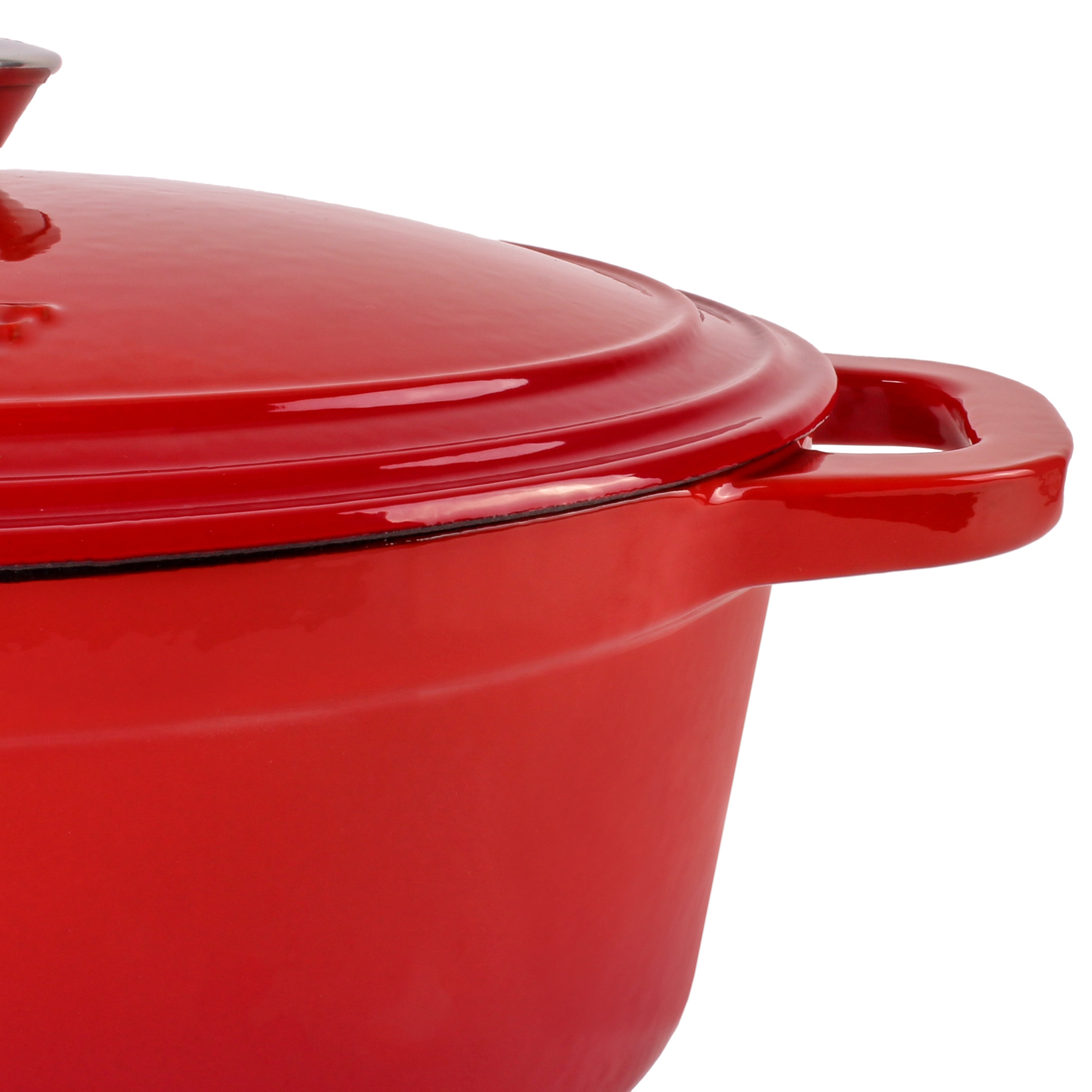 BergHOFF Neo 4-Piece Cast Iron Cookware Set with 5qt & 8qt Dutch Ovens & Matching Lids - Red Enameled Cookware for Braising, Stewing & Baking - Perfect for Stovetop, Oven & Camping Use