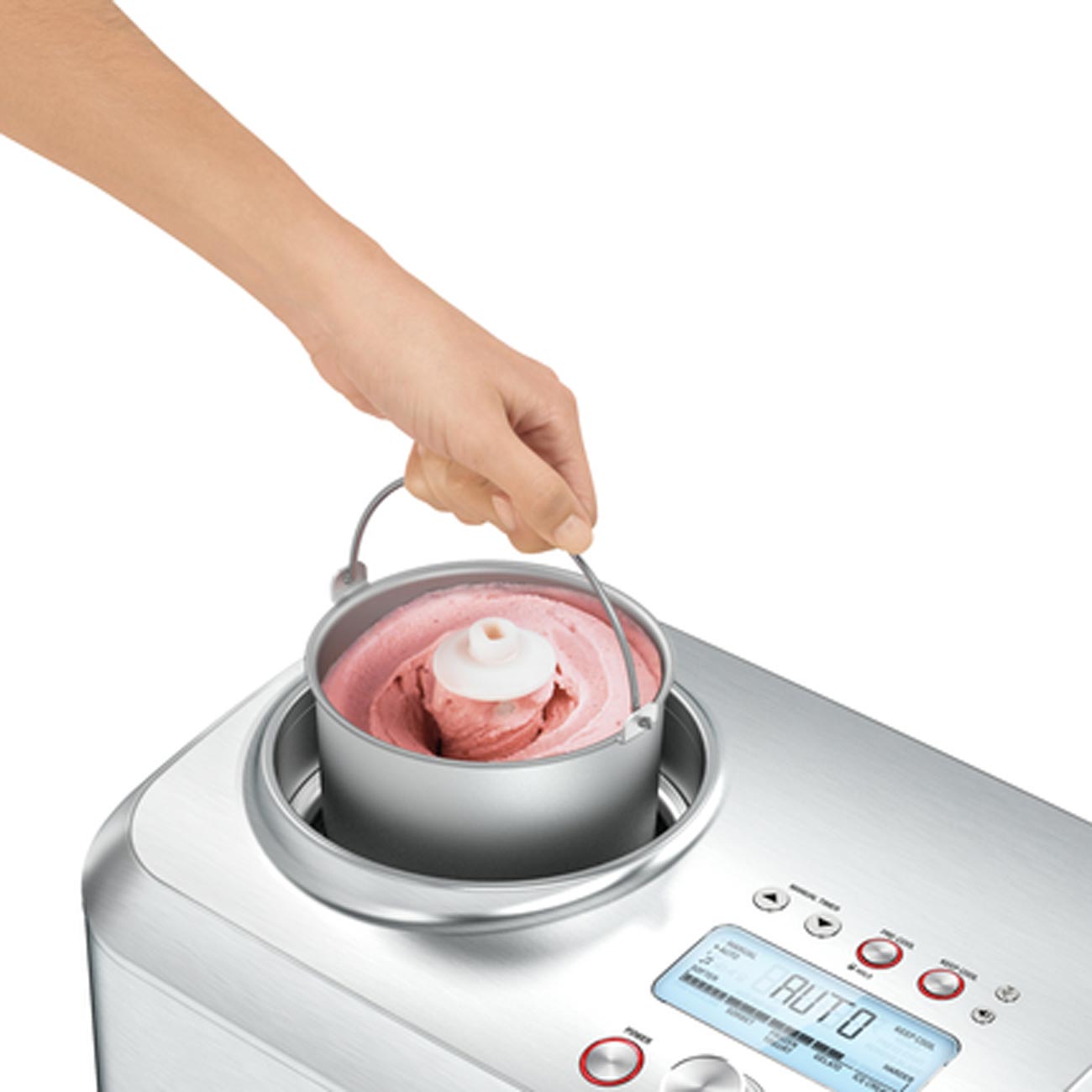 Breville Smart Scoop Ice Cream Maker - Automatic Frozen Dessert Machine with 12 Hardness Settings, Brushed Aluminum (BCI600BSS1BCA1) - Perfect for Home Kitchens & Entertaining Guests