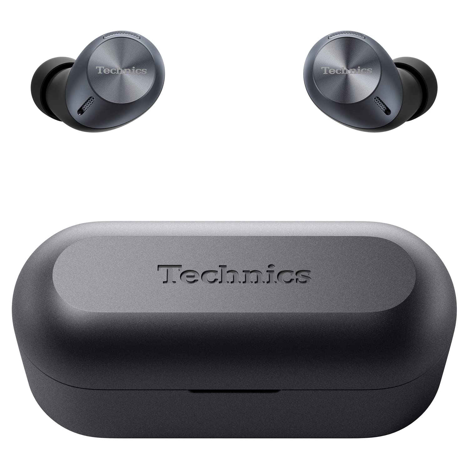 Technics EAHAZ40PK True Wireless Stereo Bluetooth Earbuds with Charging Case - In-Ear Headphones with Built-in Mic for iPhone/Android (Black) - Perfect for Gym, Commuting & Travel