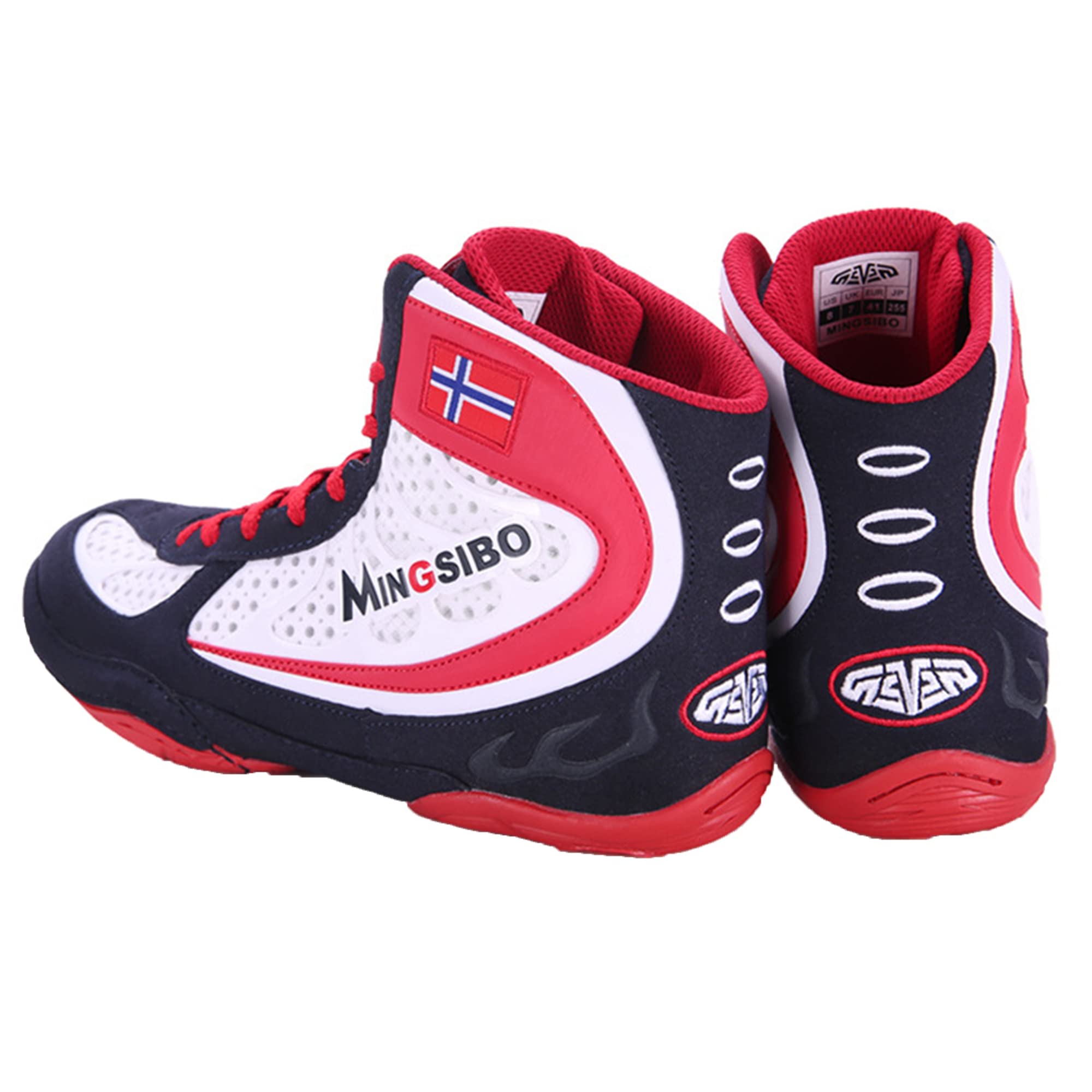 CHENPENG Men's High Top Wrestling Boxing Shoes - Non-Slip Weightlifting & MMA Training Shoes - Breathable Lightweight Combat Footwear (White, Size 9) for Gym, Martial Arts & CrossFit Workouts