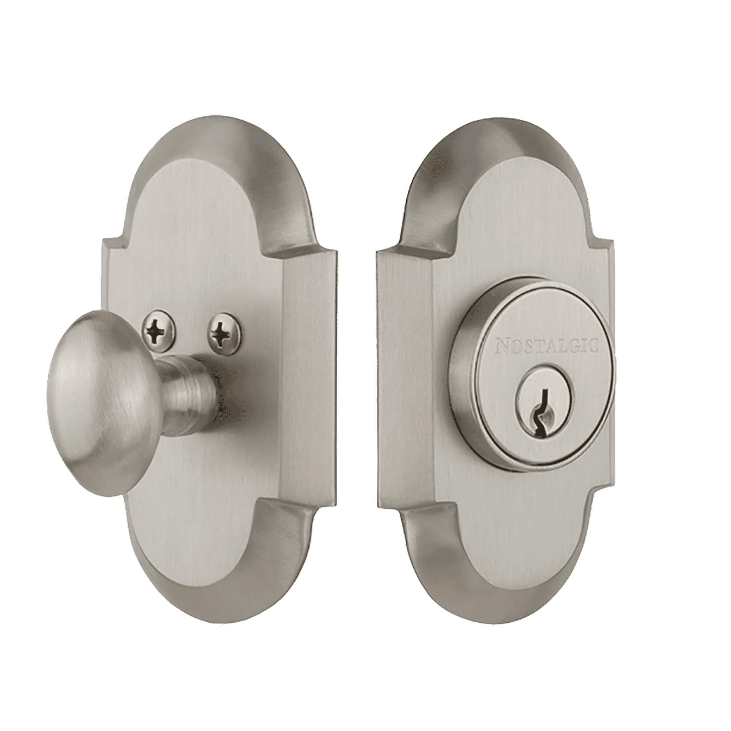 Satin Nickel Single Cylinder Deadbolt Lock - High Security Cottage Plate for Doors - Perfect for Homes, Apartments & Offices