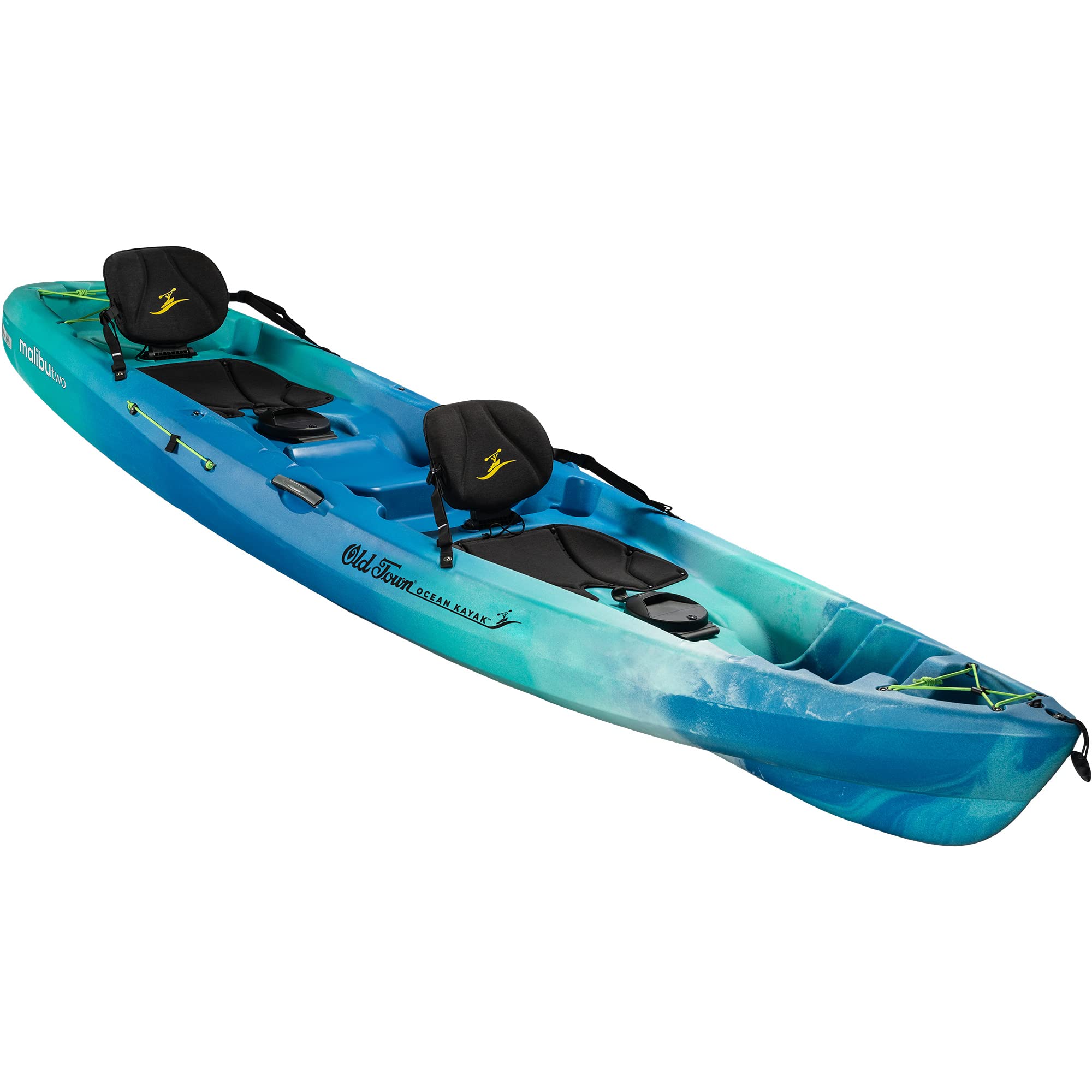 Old Town Ocean Kayak Malibu Two Tandem Kayak - 2-Person Sit-On-Top Kayak for Fishing & Recreation - Perfect for Lakes, Rivers & Coastal Waters