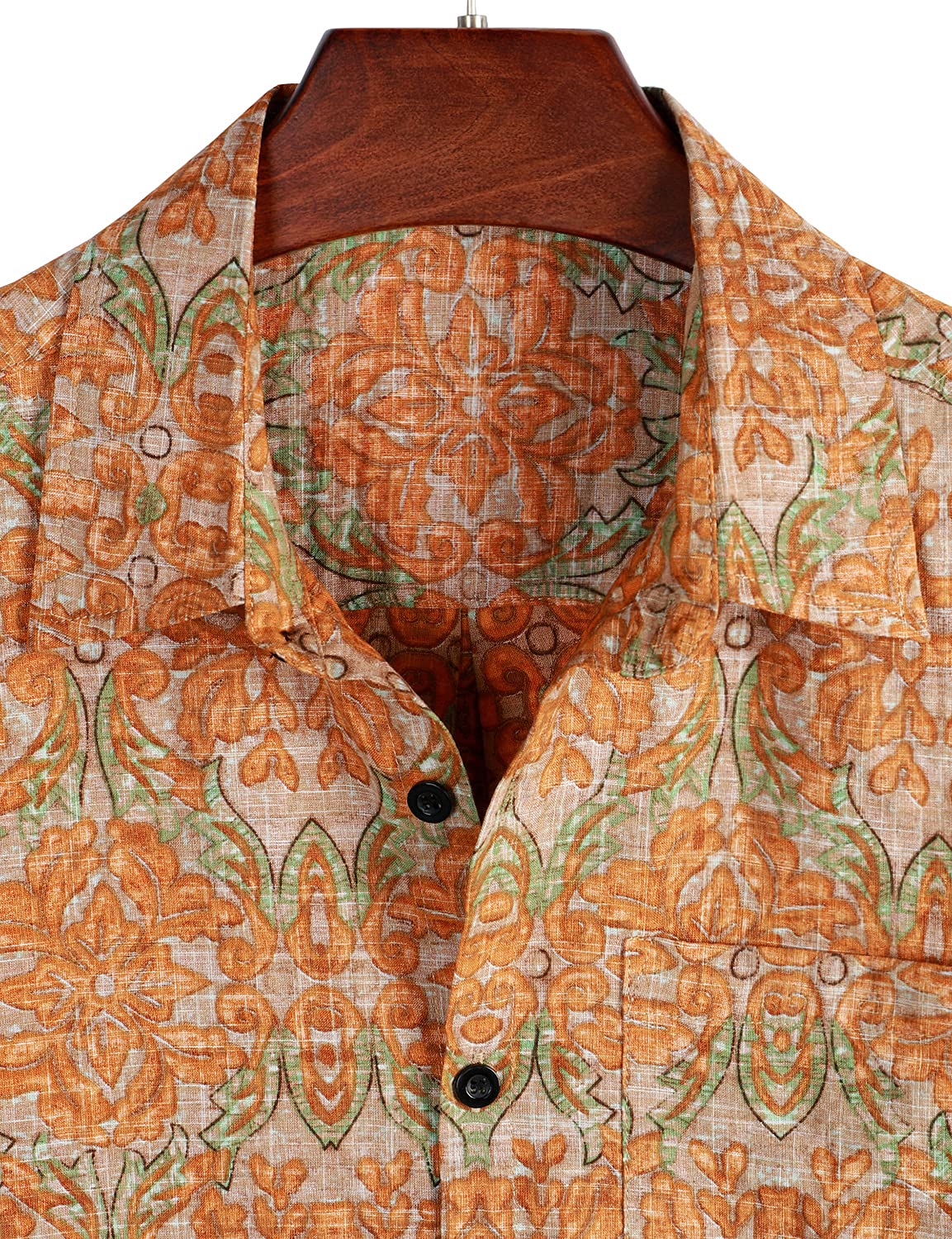 VATPAVE Men's Hawaiian Shirt - Tropical Floral Short Sleeve Button Down Shirt with Front Pocket | Casual Beachwear for Summer Vacation, Luau Party & Island Getaway