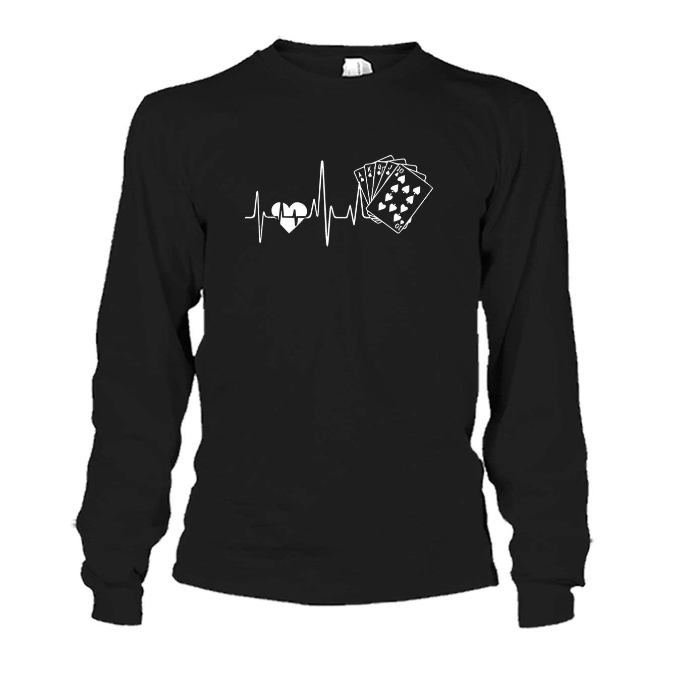 Heartbeat Poker Print T-Shirt for Men & Women - Trendy Graphic Tee for Casino Nights, Poker Parties & Casual Wear