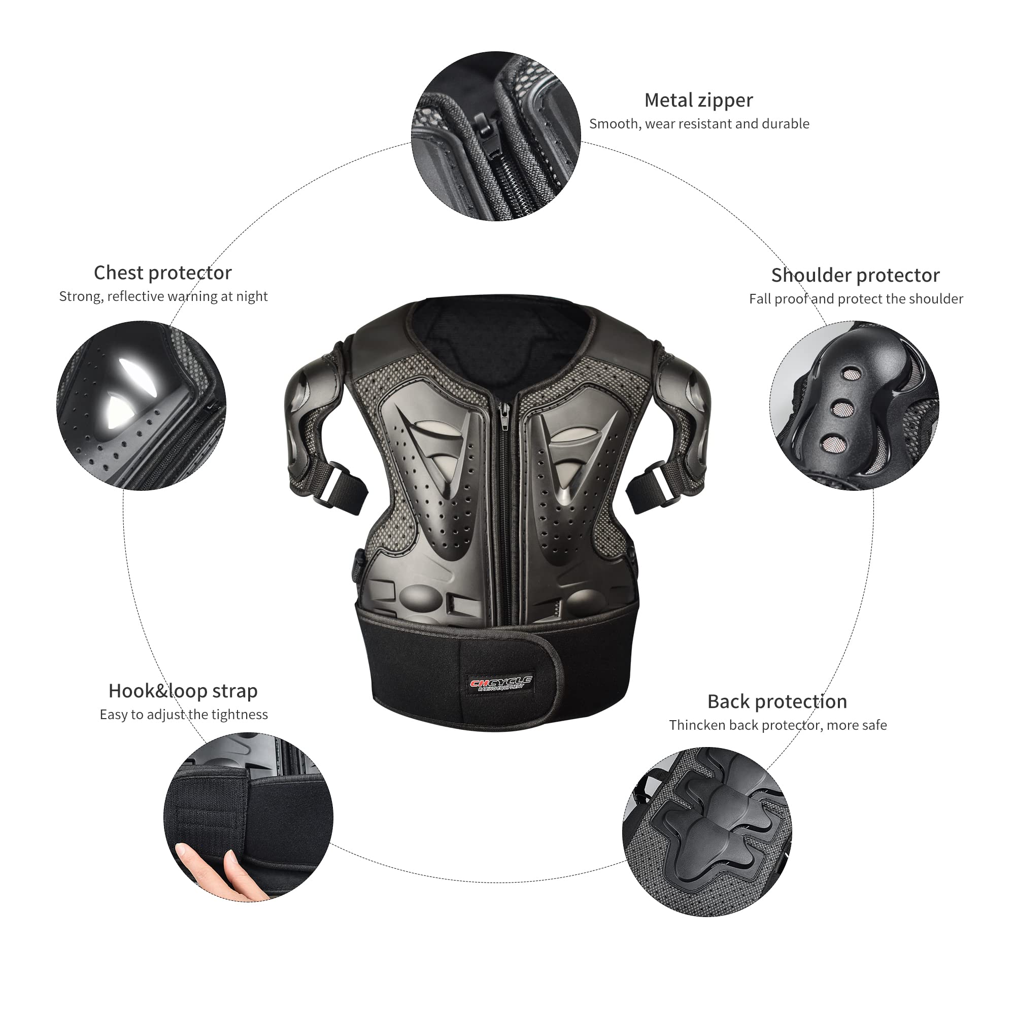 **Kids Motocross Armor Suit - Dirt Bike Chest Protector with Elbow & Knee Pads - Protective Gear for Youth Motorcycle & Cycling - Ideal for Off-Road Racing & Adventure Riding**