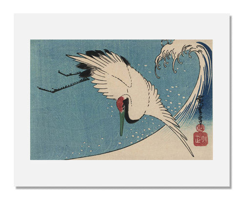 Utagawa Hiroshige I Crane Flying Over Wave Art Print - Japanese Ukiyo-e Wall Decor for Home & Office