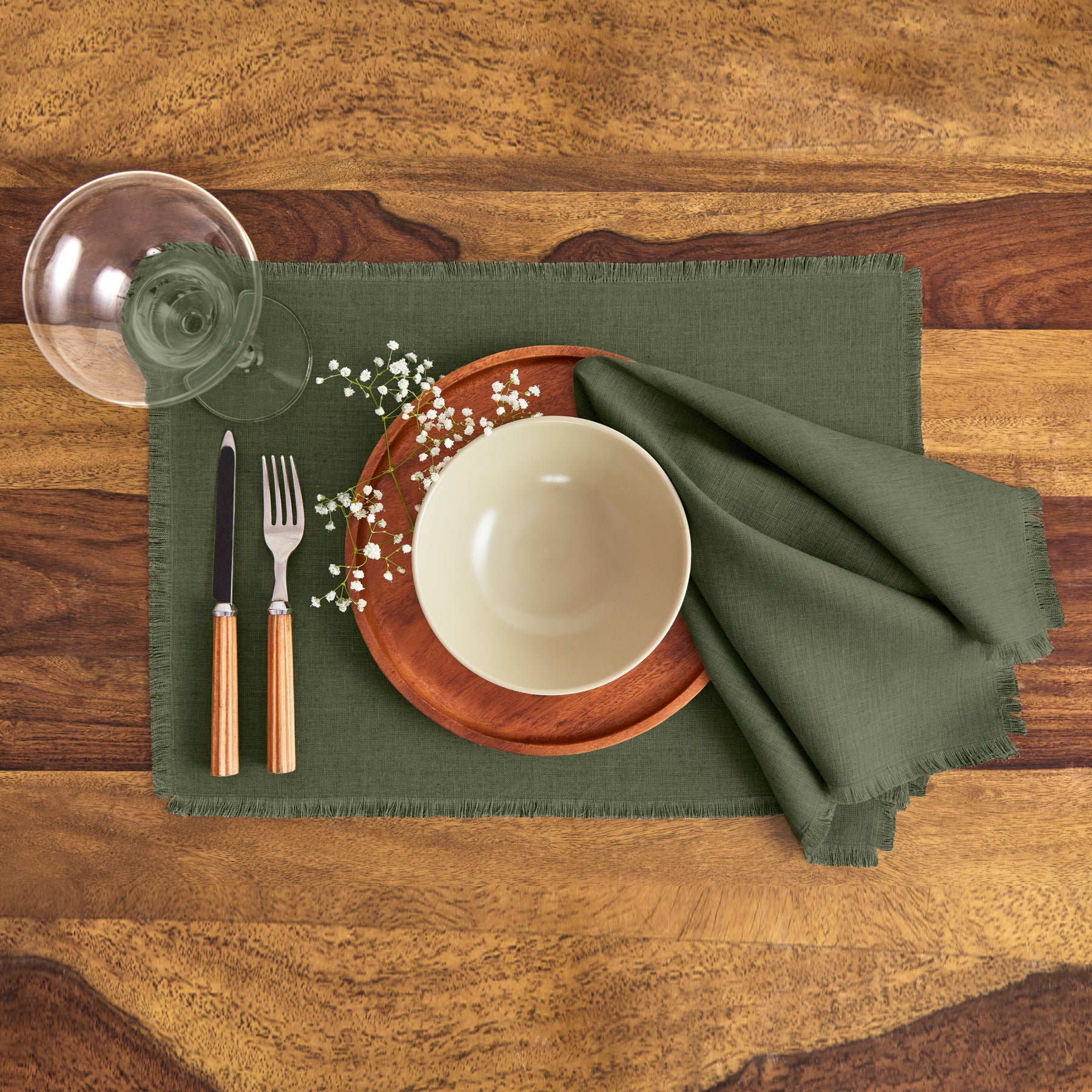Stylish Fringe Placemats Set of 4 - Boho Chic Table Decor for Dining Room, Kitchen, or Outdoor Entertaining - Waterproof & Washable