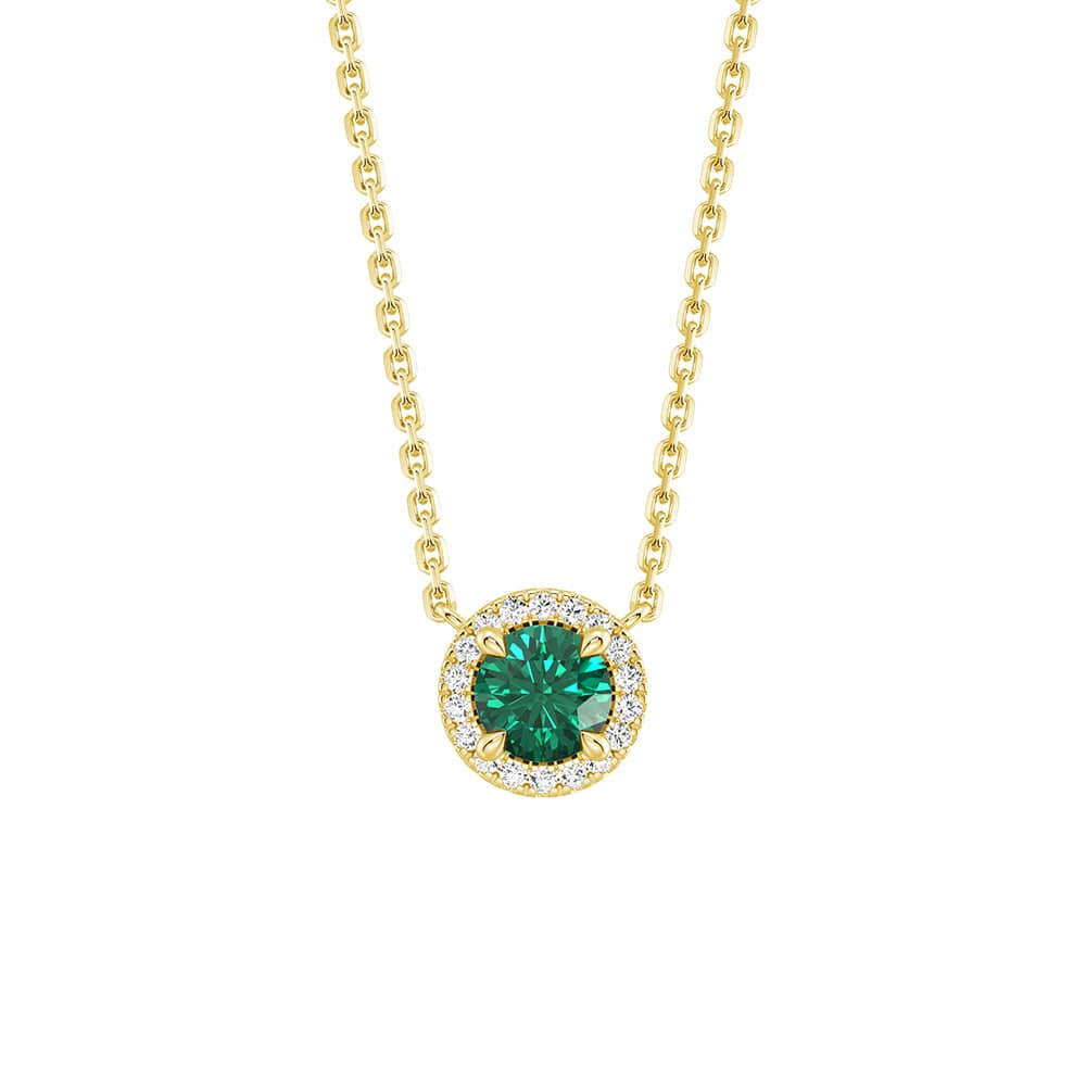 Eternal Halo Personalized Birthstone Necklace - Custom Name & Birth Month Jewelry Gift for Women, Mom, Wife | Perfect for Birthday, Anniversary, Mother's Day & Special Occasions