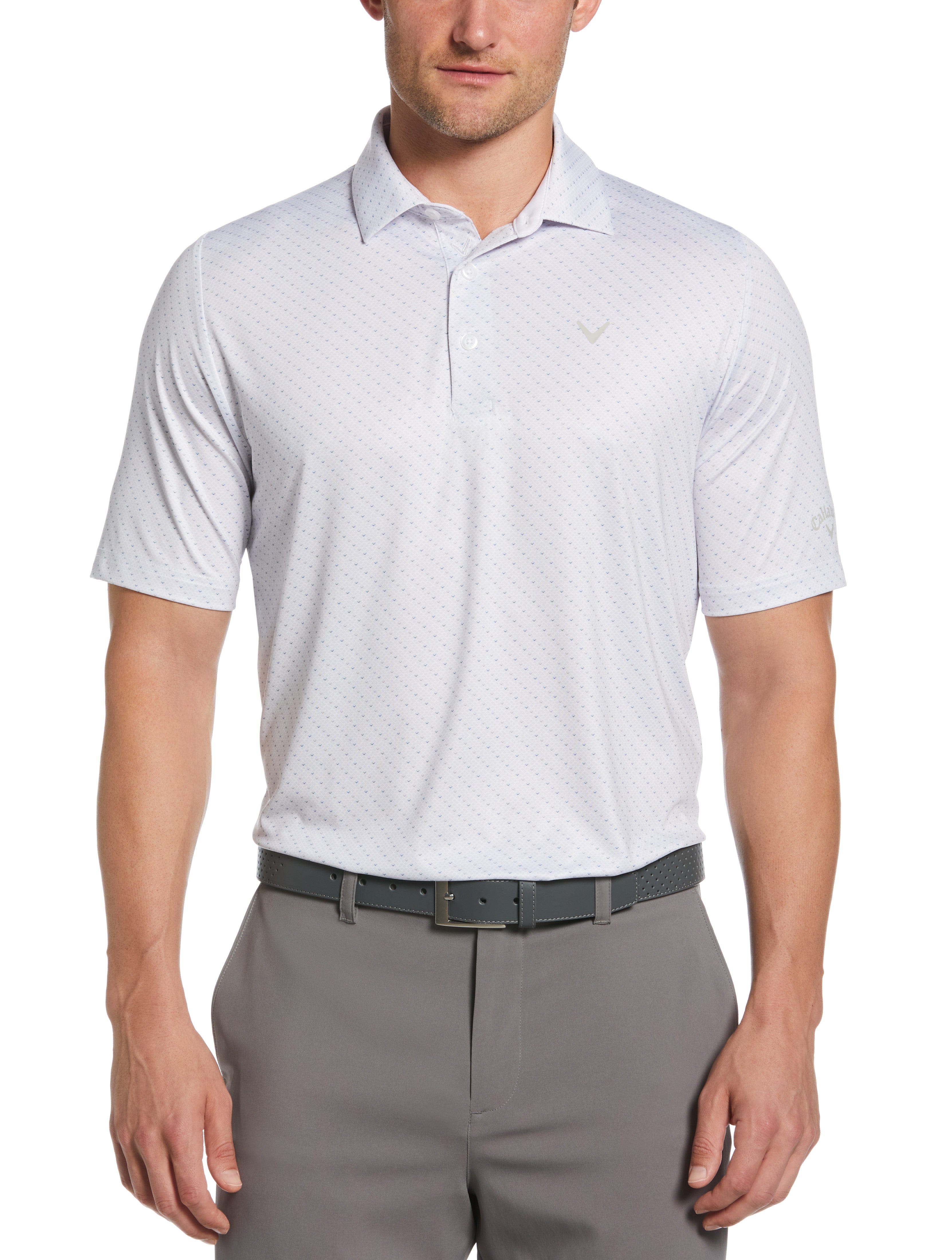 Men's Swing Tech™ Allover Chevron Golf Polo Shirt - Moisture-Wicking & UV Protection - Perfect for Golf, Casual Wear & Outdoor Activities