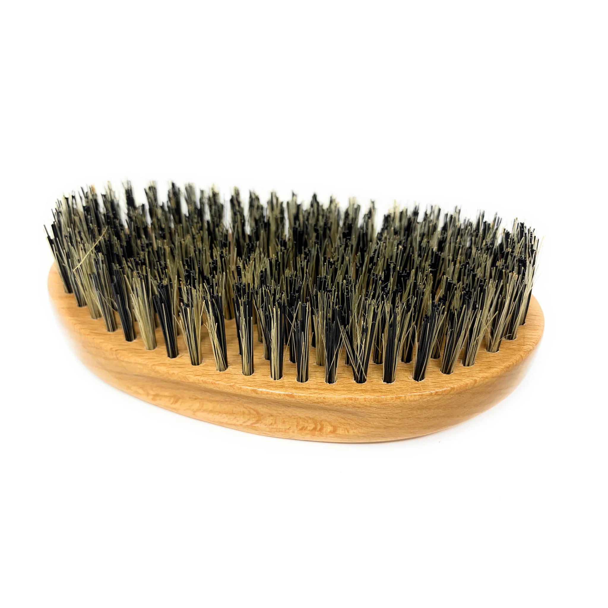 Scalpmaster Club Hair Brush for Waves & Curls - Curved Oval Palm Brush with Boar Bristles & Natural Wood - Perfect for Styling, Detangling & Smoothing Hair at Home or Salon