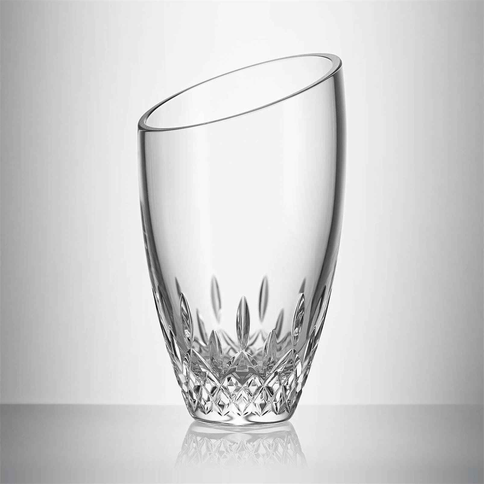 Waterford Lismore Essence Angular 9 Inch Crystal Vase - Elegant Home Decor for Dining Table Centerpiece, Wedding Gift & Luxury Flower Arrangement