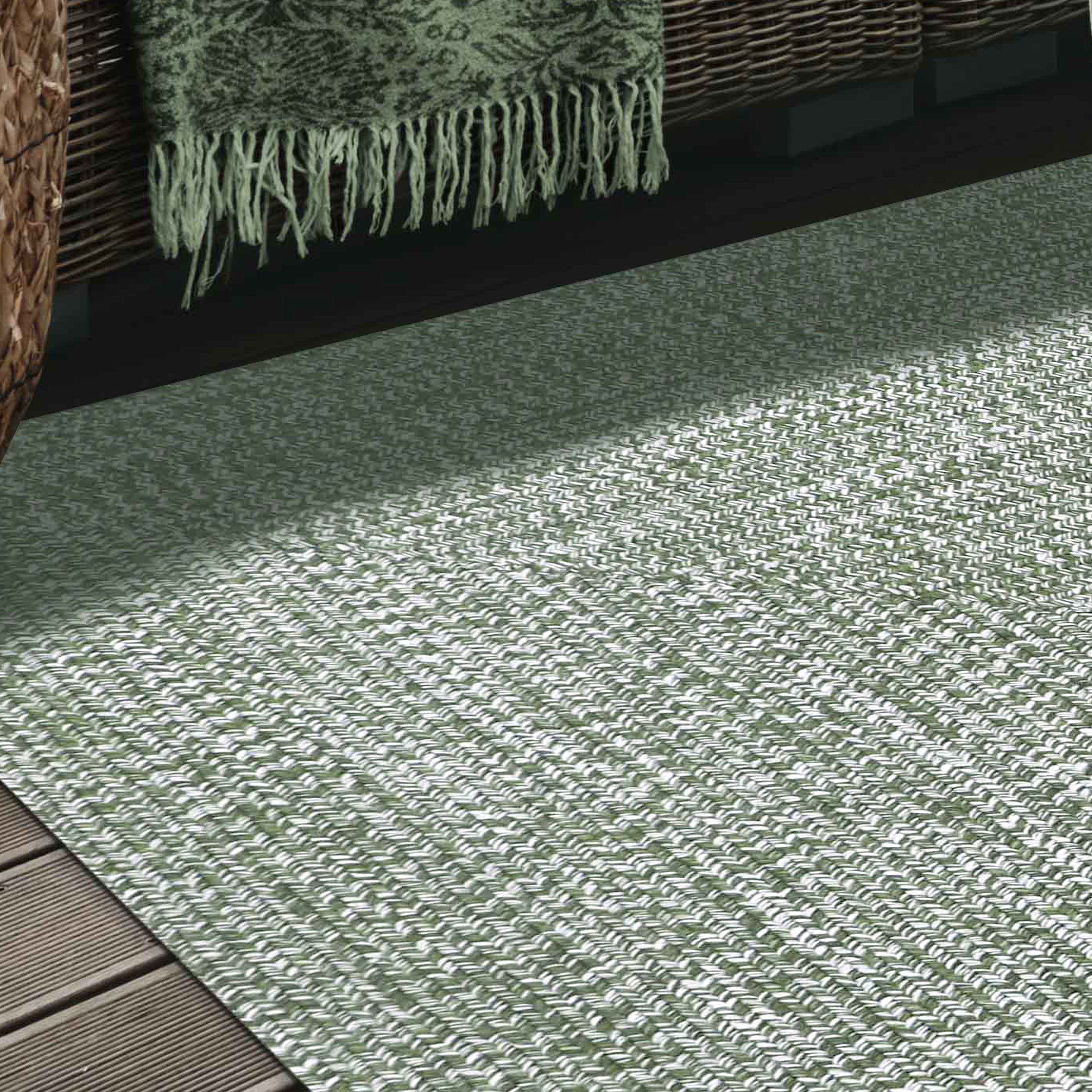 Two-Toned Braided Bohemian Area Rug - Indoor/Outdoor Use for Living Room, Patio & Bedroom Decor