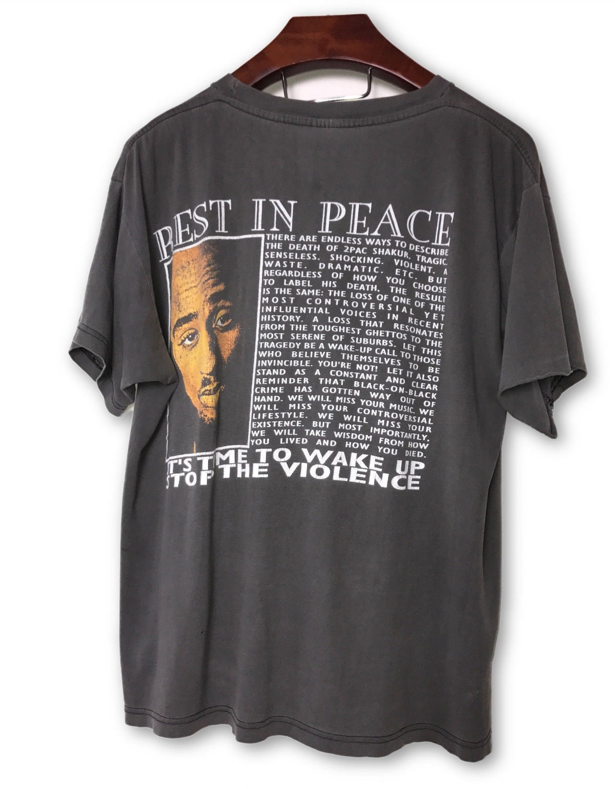2Pac Vintage Tommy Hilfiger Washed Black Hip Hop T-Shirt - 90s Rap Music Fan Gift, Streetwear Fashion for Men & Women