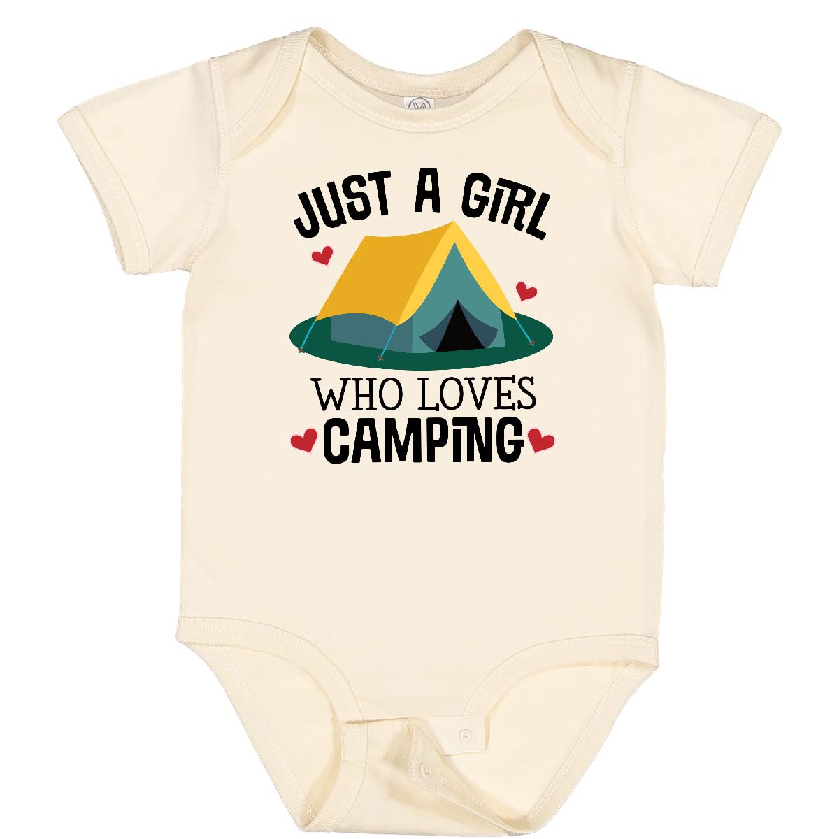 Inktastic Just a Girl Who Loves Camping Baby Bodysuit - Cute Camping-Themed Onesie for Infants & Toddlers - Perfect for Outdoor Adventures, Family Trips & Photo Shoots