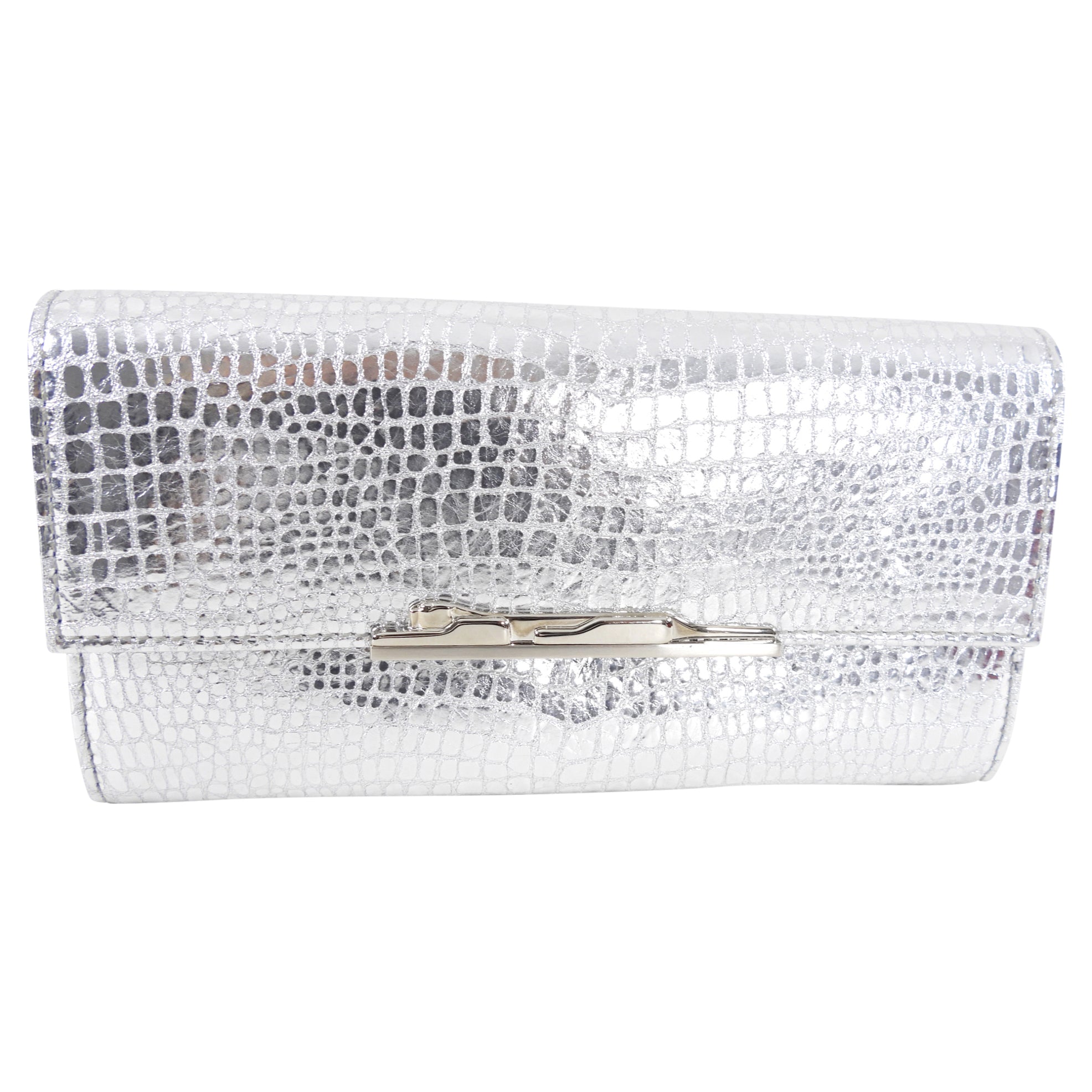 Cartier Vintage 2008 Silver Leather Continental Wallet for Men - Genuine Leather Money Clip Wallet with RFID Protection - Perfect for Travel, Business & Everyday Use