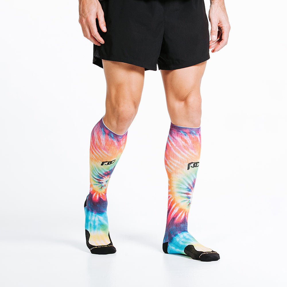 Marathon Printed Rainbow Tie Dye T-Shirt - Soft Cotton Running Shirt for Men & Women - Perfect for Races, Workouts & Casual Wear