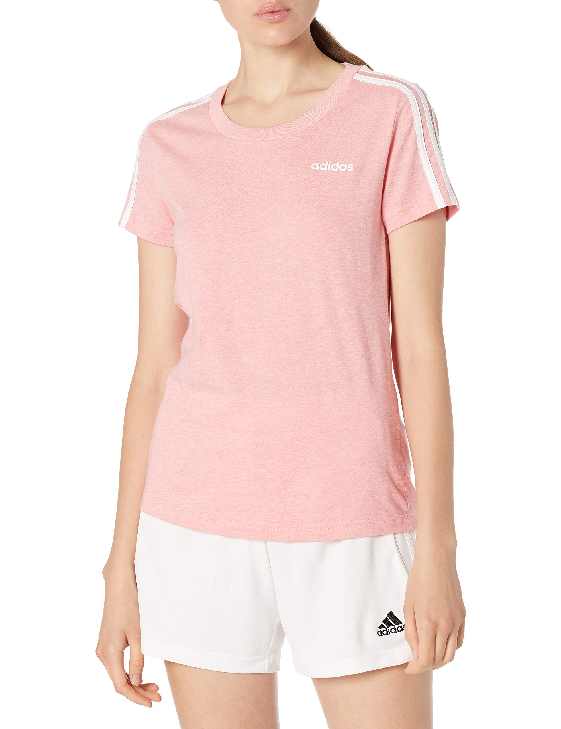 adidas Women's Essentials 3-Stripes T-Shirt - Comfortable Casual Short Sleeve Top for Workout, Gym & Everyday Wear