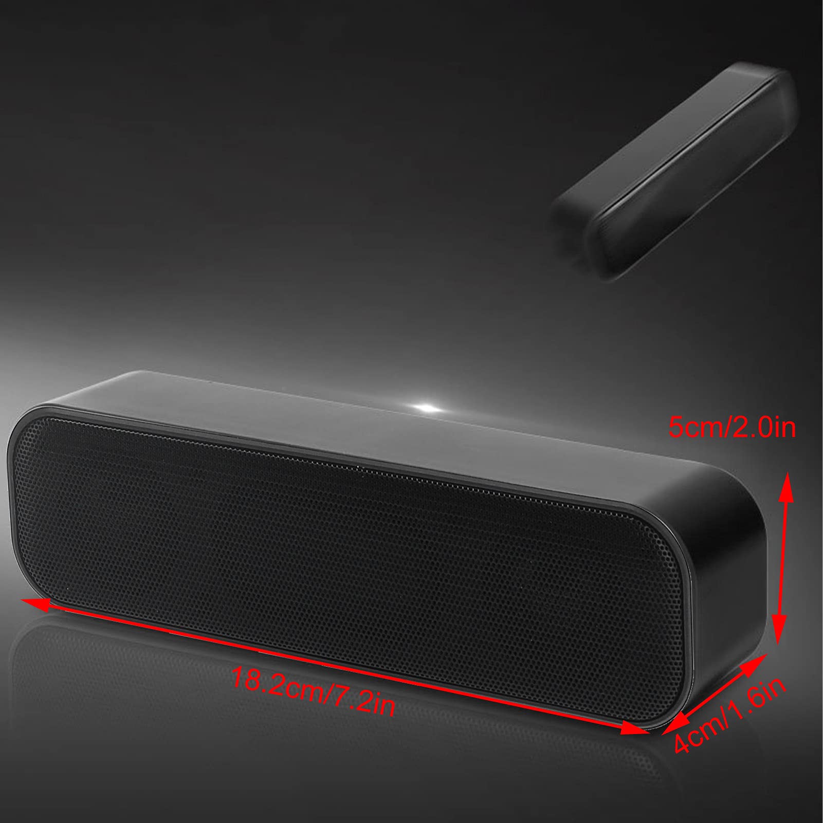 CHEOTIME USB Powered Mini Soundbar Speaker, Compact Stereo Laptop Speakers with Space-Saving Design for PC, Desktop, Dorm, Office, Desk, Restaurant, and Home Entertainment