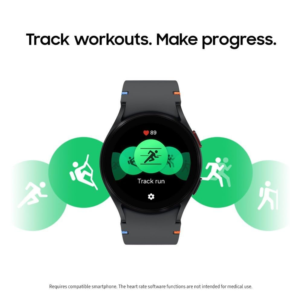 SAMSUNG Galaxy Watch FE 40mm Bluetooth Smartwatch - AI Fitness Tracker with BIA Sensor, Heart Rate Monitor, Sleep Tracking & Personalized HR Zones | Latin America Version 2024 (Silver) | Perfect for Workouts, Running, Sleep Analysis & Daily Activity Tracking
