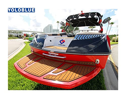 Premium 240cmx120cmx6mm Self-Adhesive EVA Foam Teak Decking Sheet - Waterproof Marine Boat Flooring, RV & Yacht Deck Mat - Light Brown White Synthetic Teak Pad for Outdoor Sports & Marine Applications - Perfect for Boat Decks, RV Floors, Yacht Interiors & Outdoor Recreation Areas