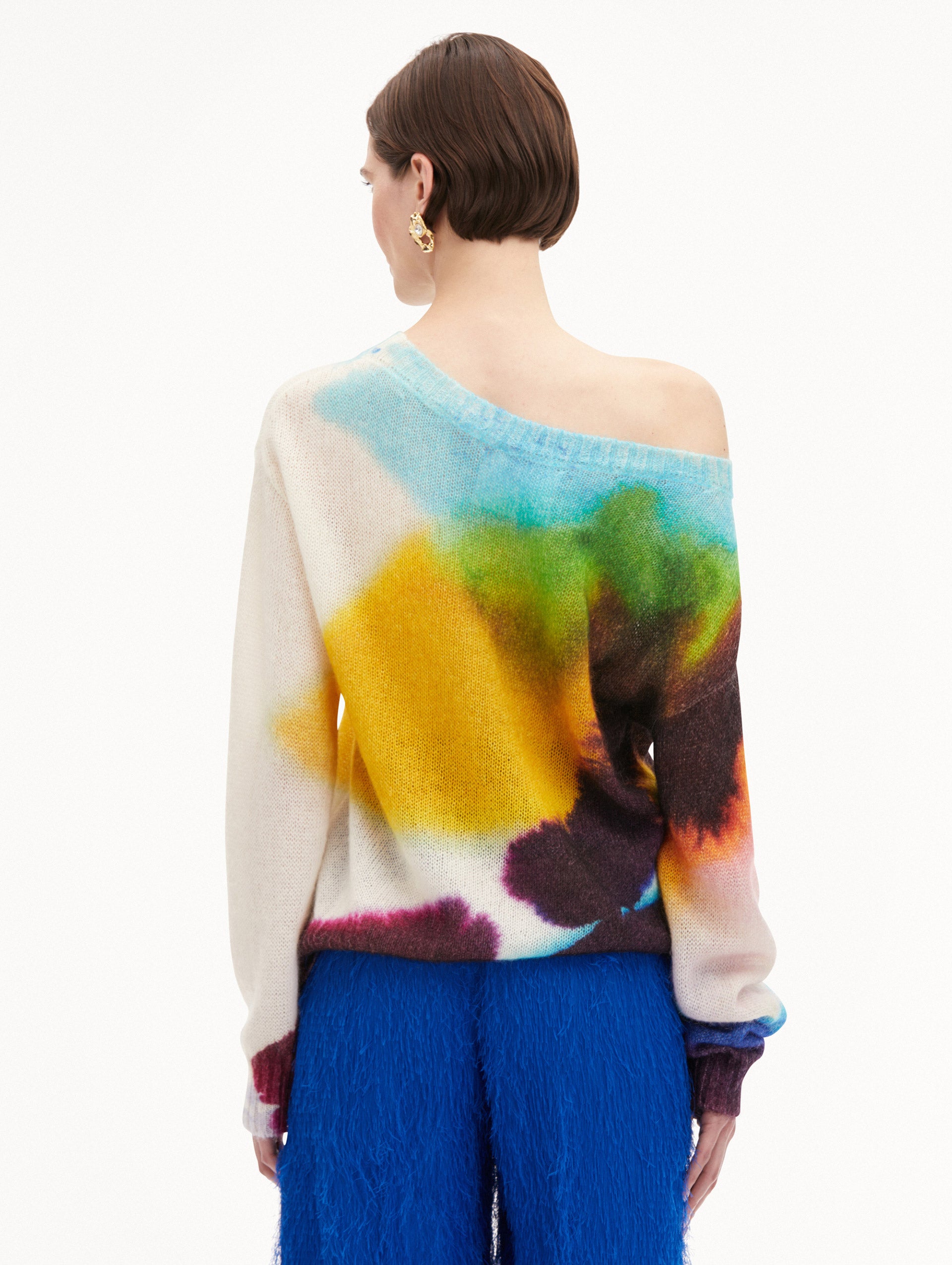 Abstract Watercolor Print Pullover Sweatshirt - Soft & Stylish Women's Hoodie for Casual Wear, Loungewear & Street Fashion