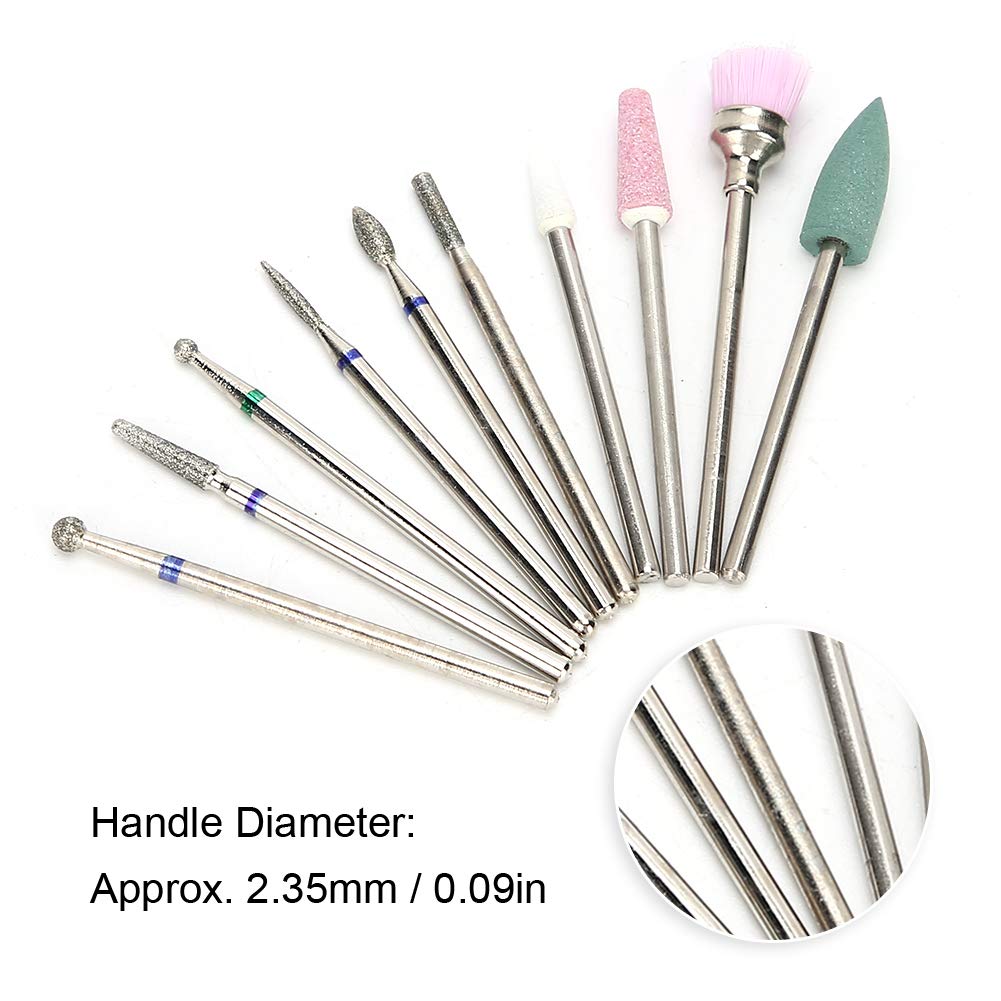 10Pcs Professional Tungsten Steel Nail Drill Bits Set - Manicure & Pedicure Tools for Salon & Home Use - Durable & Precise Nail Art Accessories