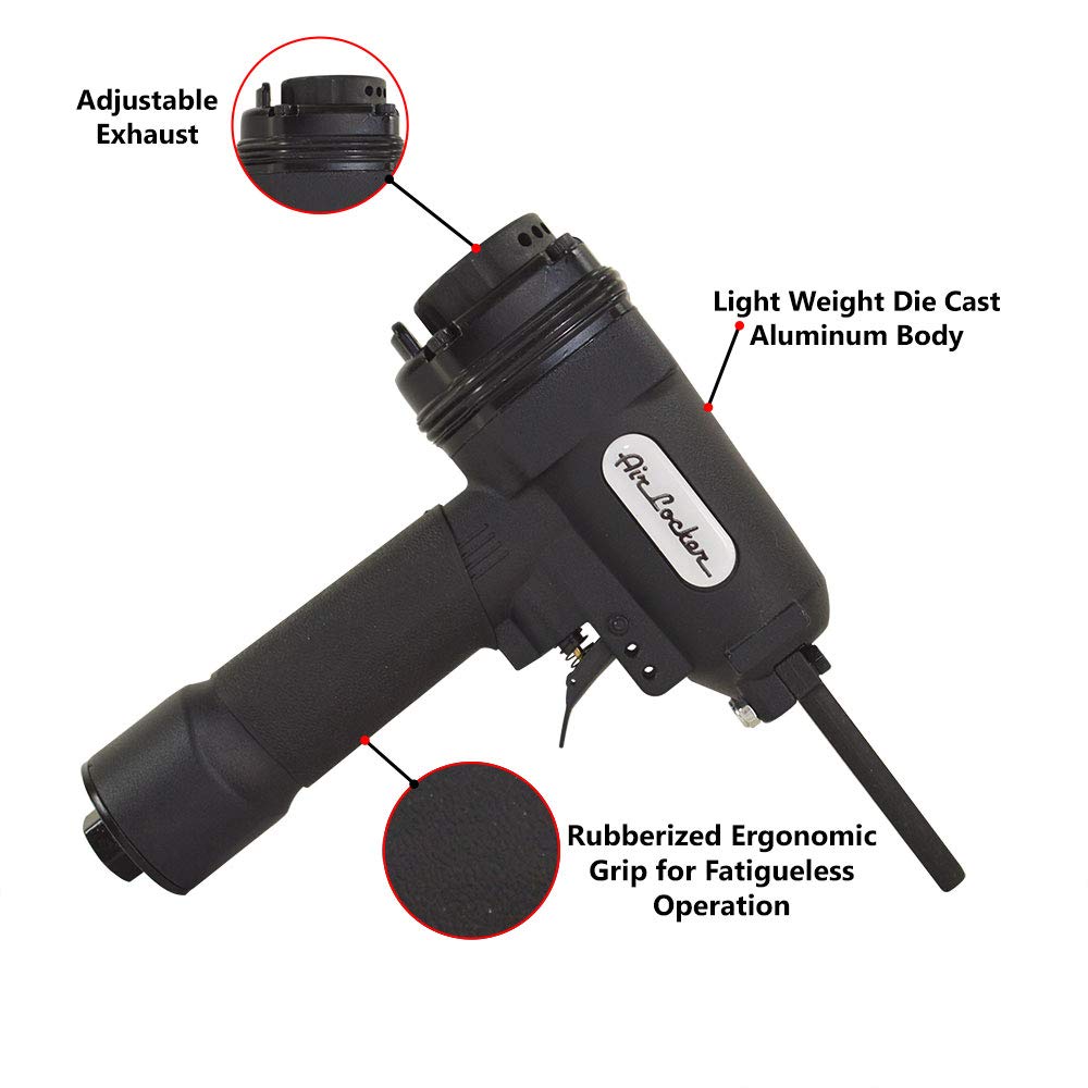 Air Locker AP700-KIT4 1/4 Inch NPT Pneumatic Air Punch Nailer with Piston Driver & Industrial Coupler - Heavy Duty Metal Fastening Tool for Construction, Roofing and Framing Projects