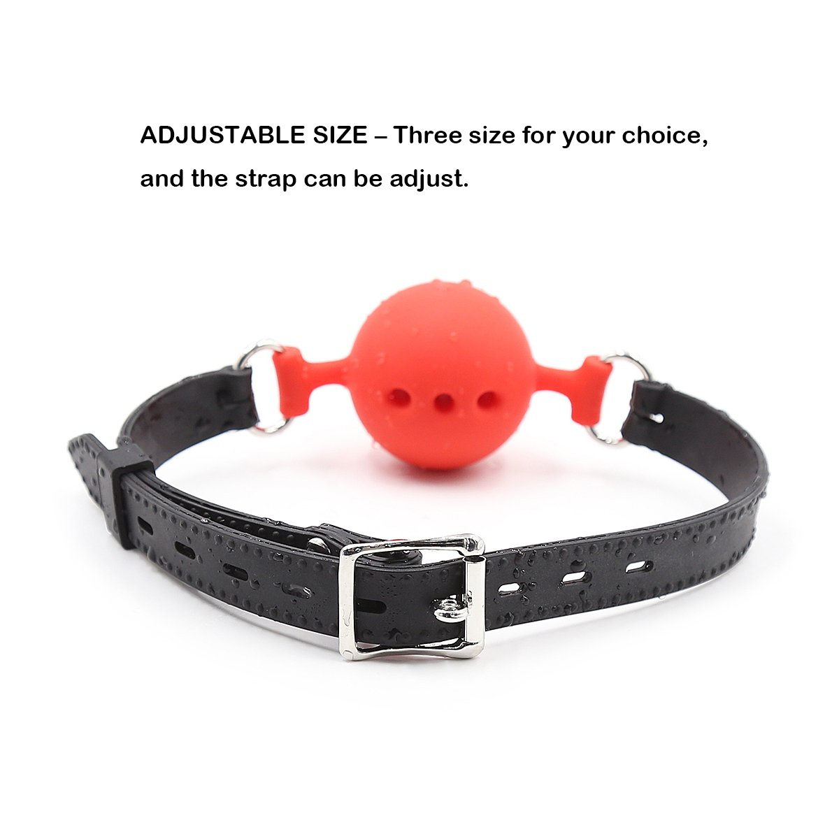 Premium Silicone Breathable Ball Gag for Adults - BDSM Bondage Restraints & Sensual Play (Red & Black, 1.9 Inch Ball) - Perfect for Roleplay, Spicing Up Relationships & Couples' Intimate Moments