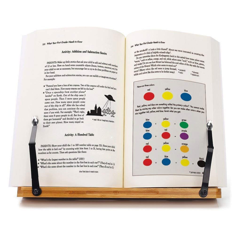 Adjustable Book Stand Holder - Ergonomic Reading & Studying Desk Organizer for Books, Tablets, and Laptops - Perfect for Home Office, Library, and Classroom Use