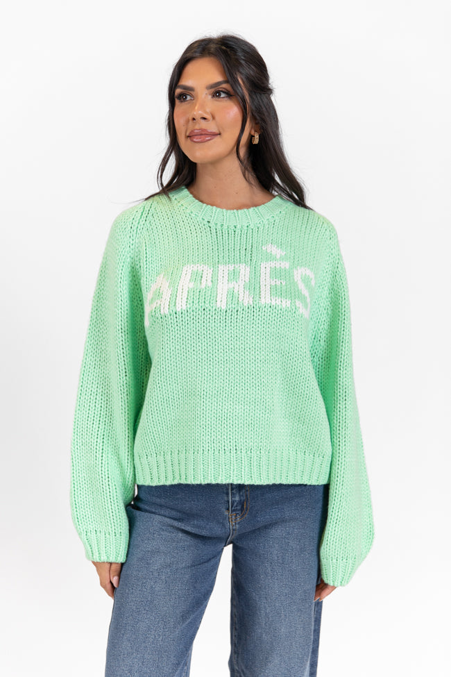 Apres Party Green Sweater for Women - Cozy Knit Pullover Winter Sweater | Perfect for Holiday Parties, Christmas Gifts & Casual Outfits