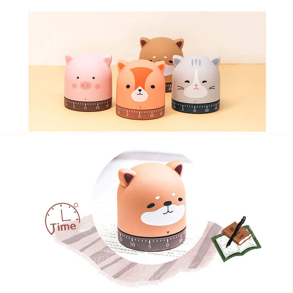 60-Minute Cartoon Fox Mechanical Kitchen Timer - Manual Countdown Clock for Cooking, Baking, Study & Productivity | Fun Animal-Themed Time Management Gadget for Home, Office & Classroom Use