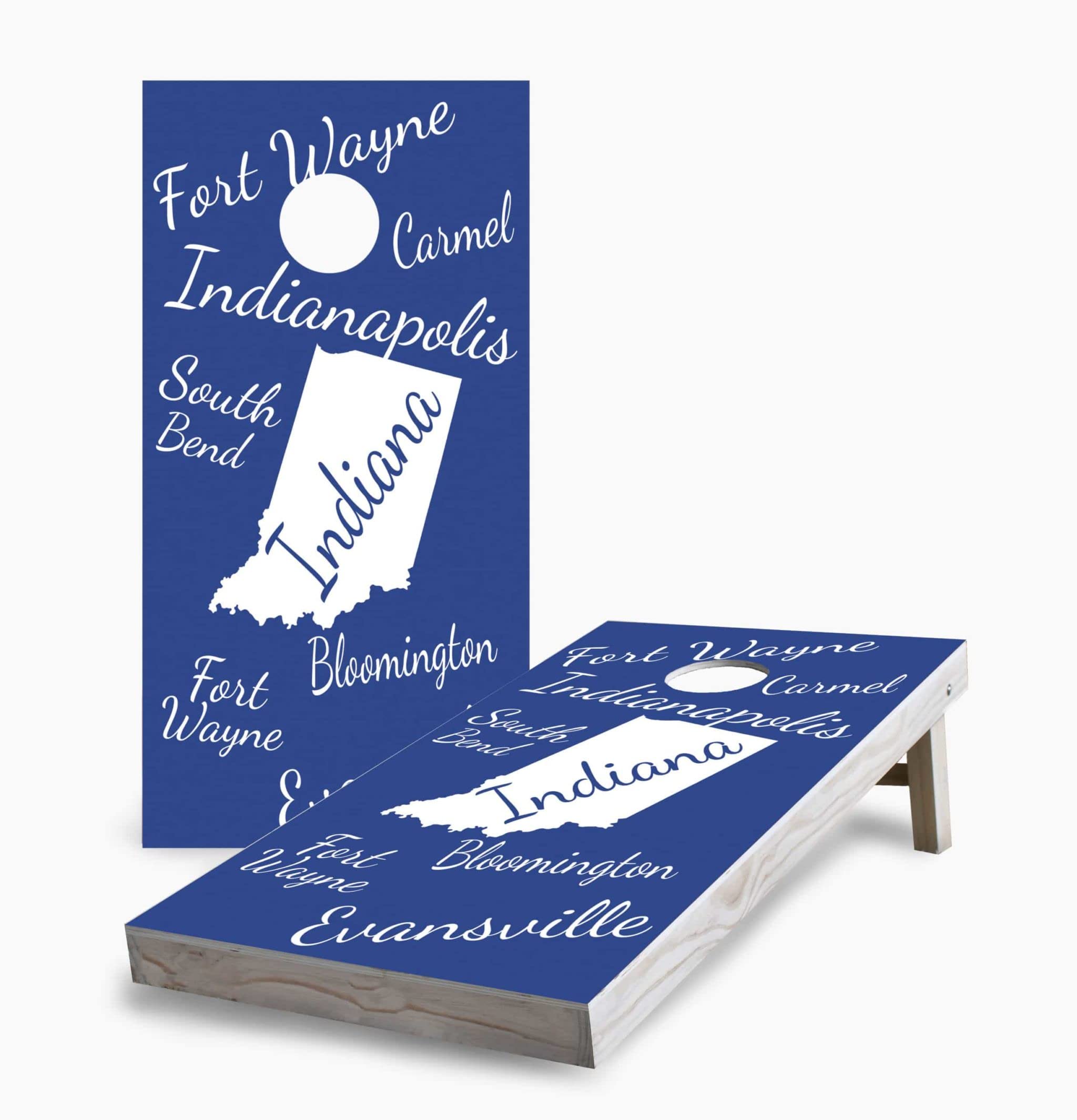 Indiana State Pride Corn Hole Board Game Set - 2 Boards & 8 Bean Bags - Premium Outdoor Lawn Game for Backyard, Tailgating, and Parties - Perfect for Family Gatherings and College Events