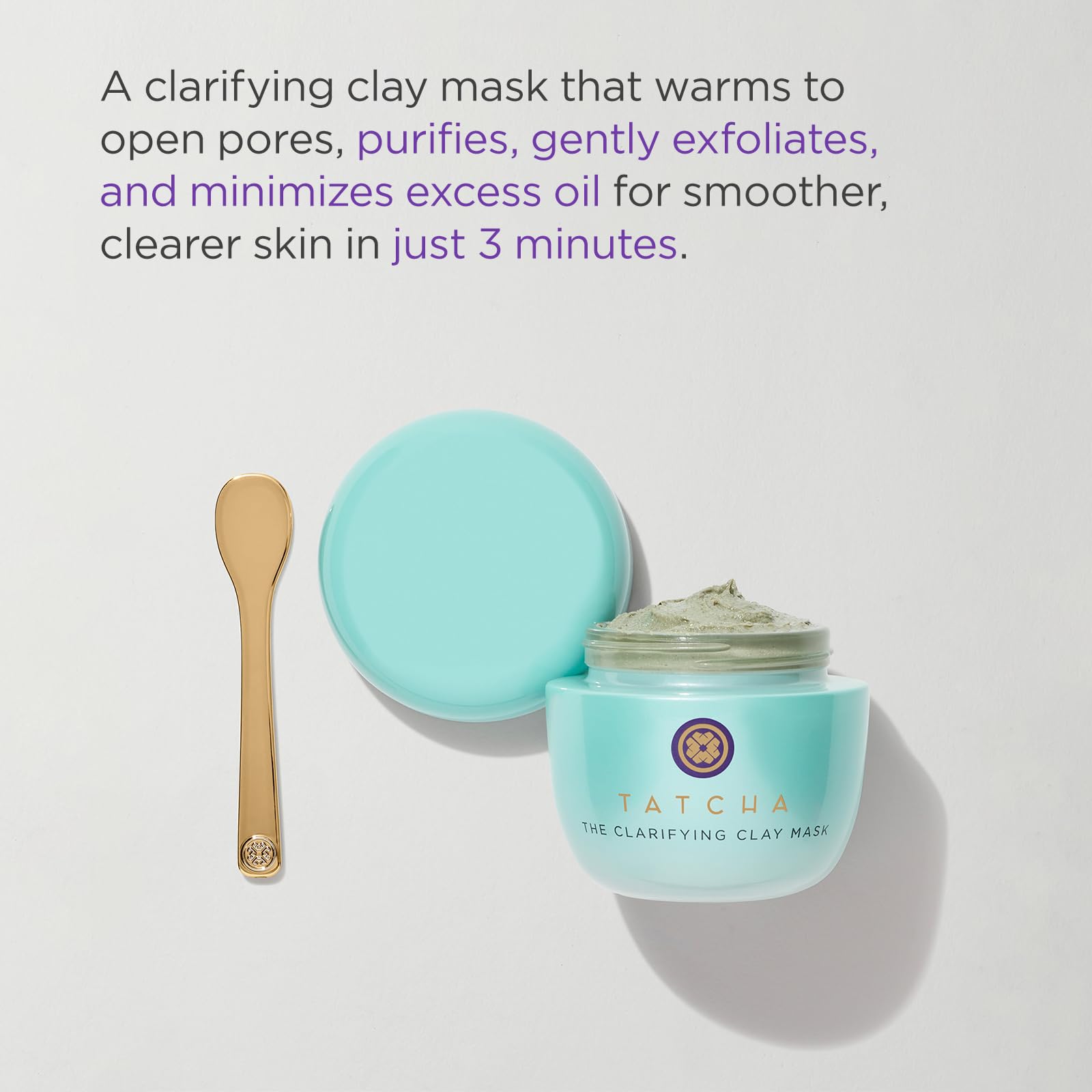 TATCHA The Clarifying Clay Mask - Deep Pore Cleanser & Exfoliator with Warming Sensation for Glowing Skin | 50ml/1.7oz | Perfect for Spa Nights & Pre-Makeup Pore Prep